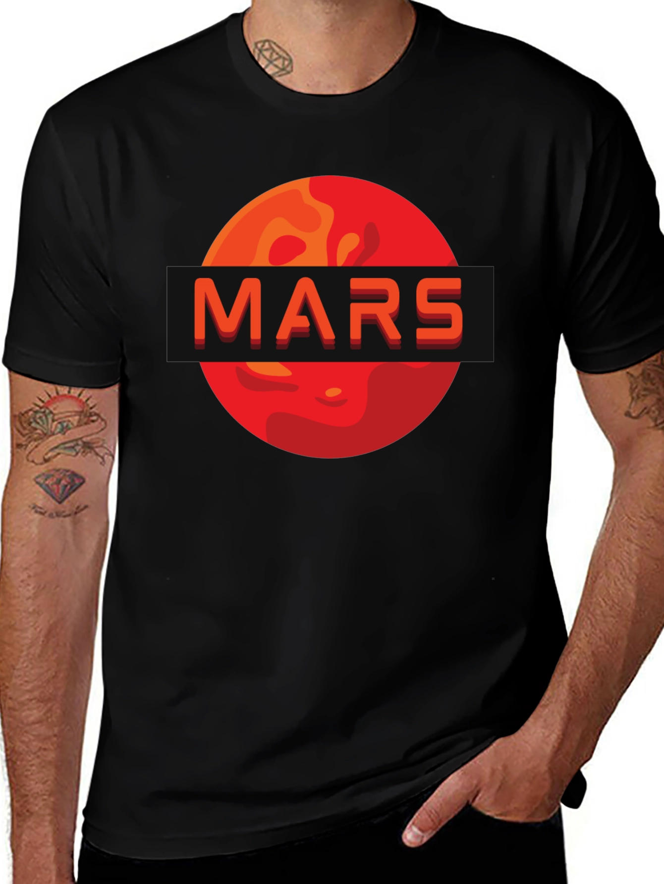 Mars Graphic Print T-Shirt - Space Enthusiast Apparel
