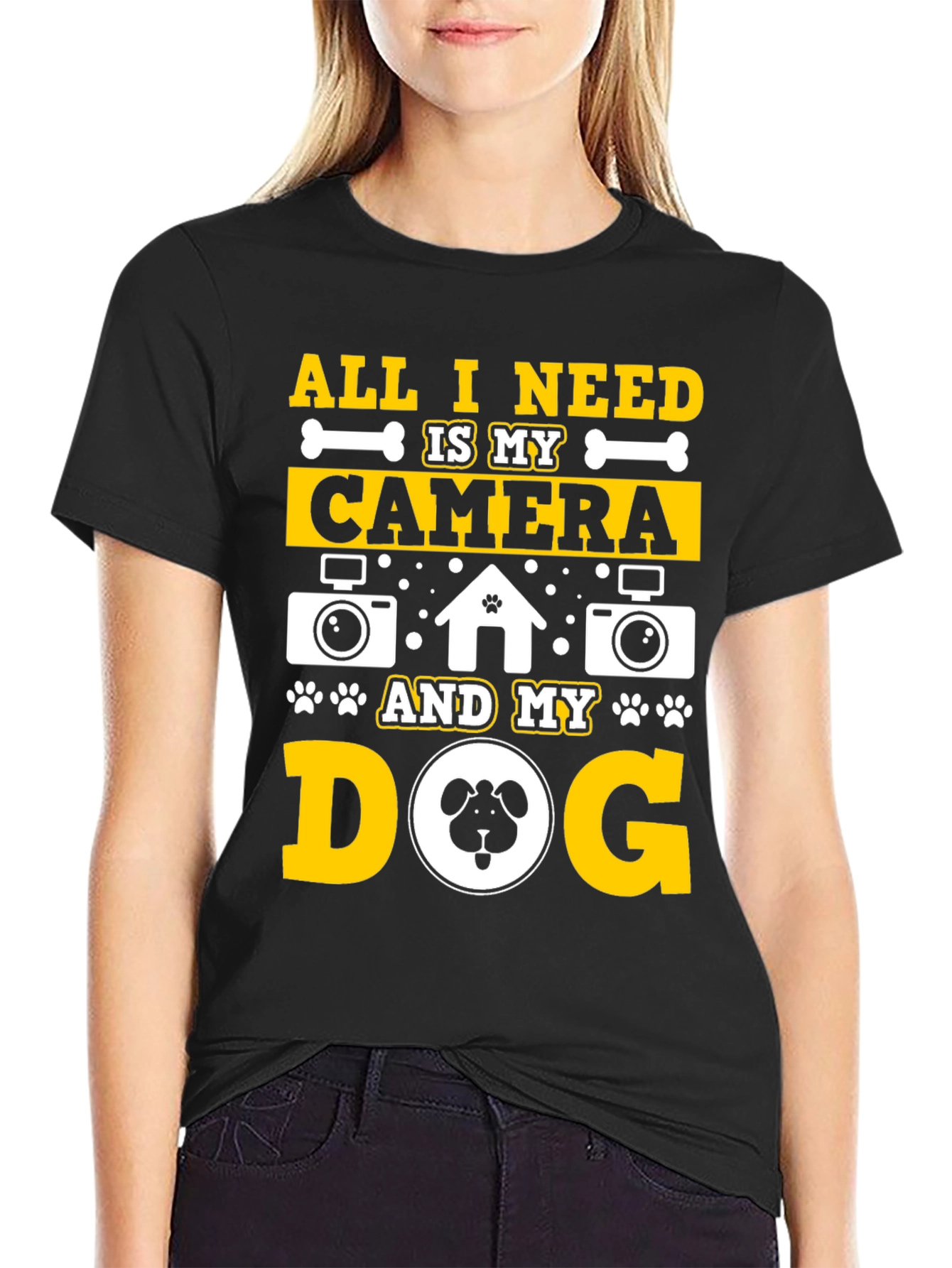 All I Need Is My Camera and My Dog Graphic Tee