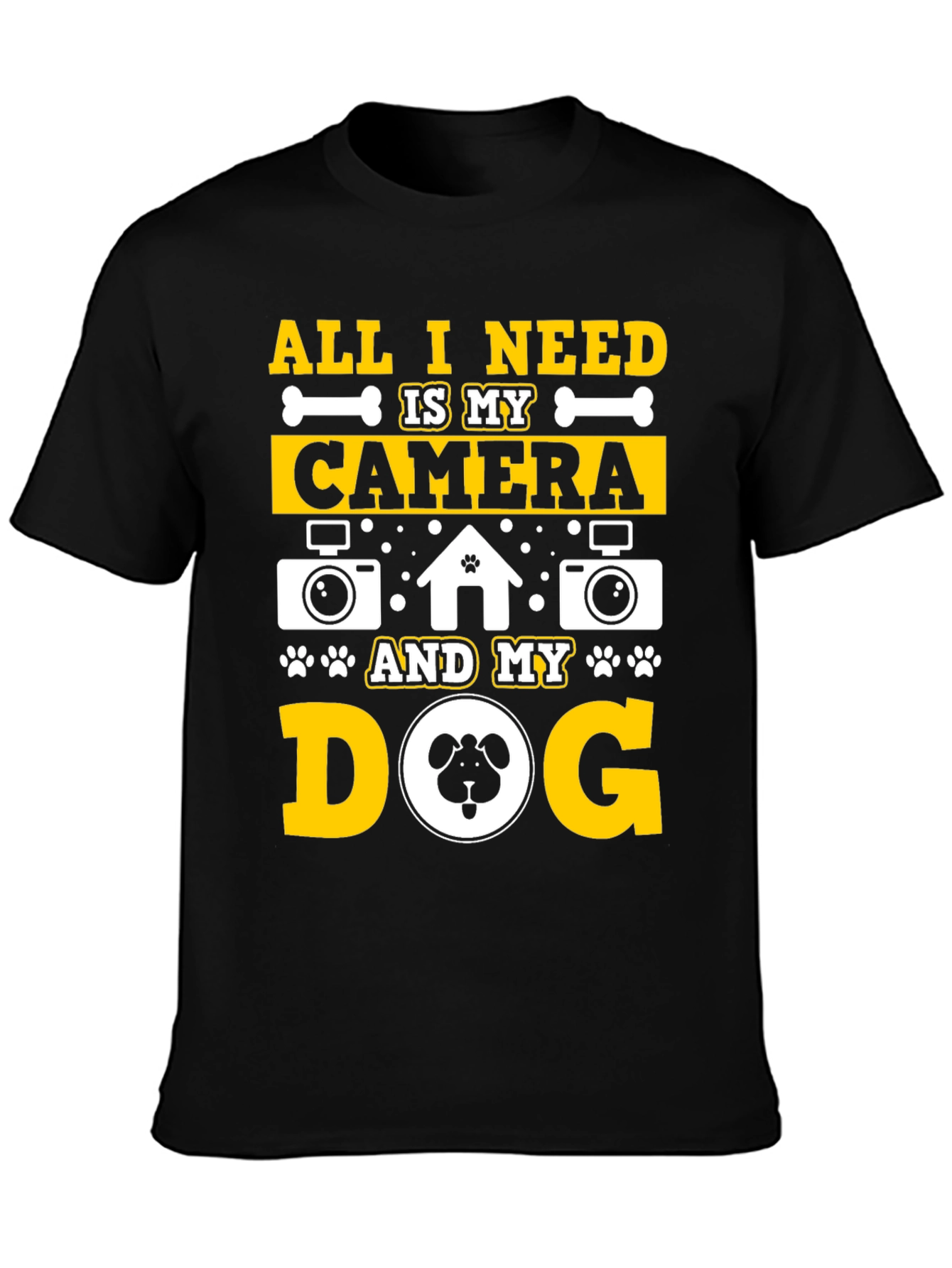 All I Need Is My Camera and My Dog Graphic Tee