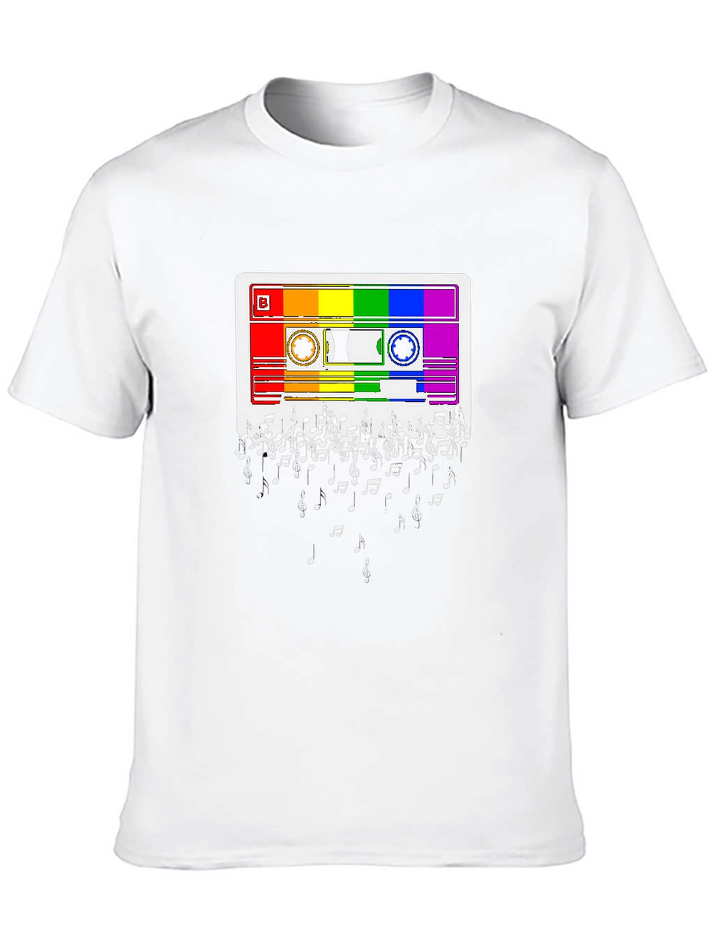 Rainbow Cassette Tape Music Note T-Shirt