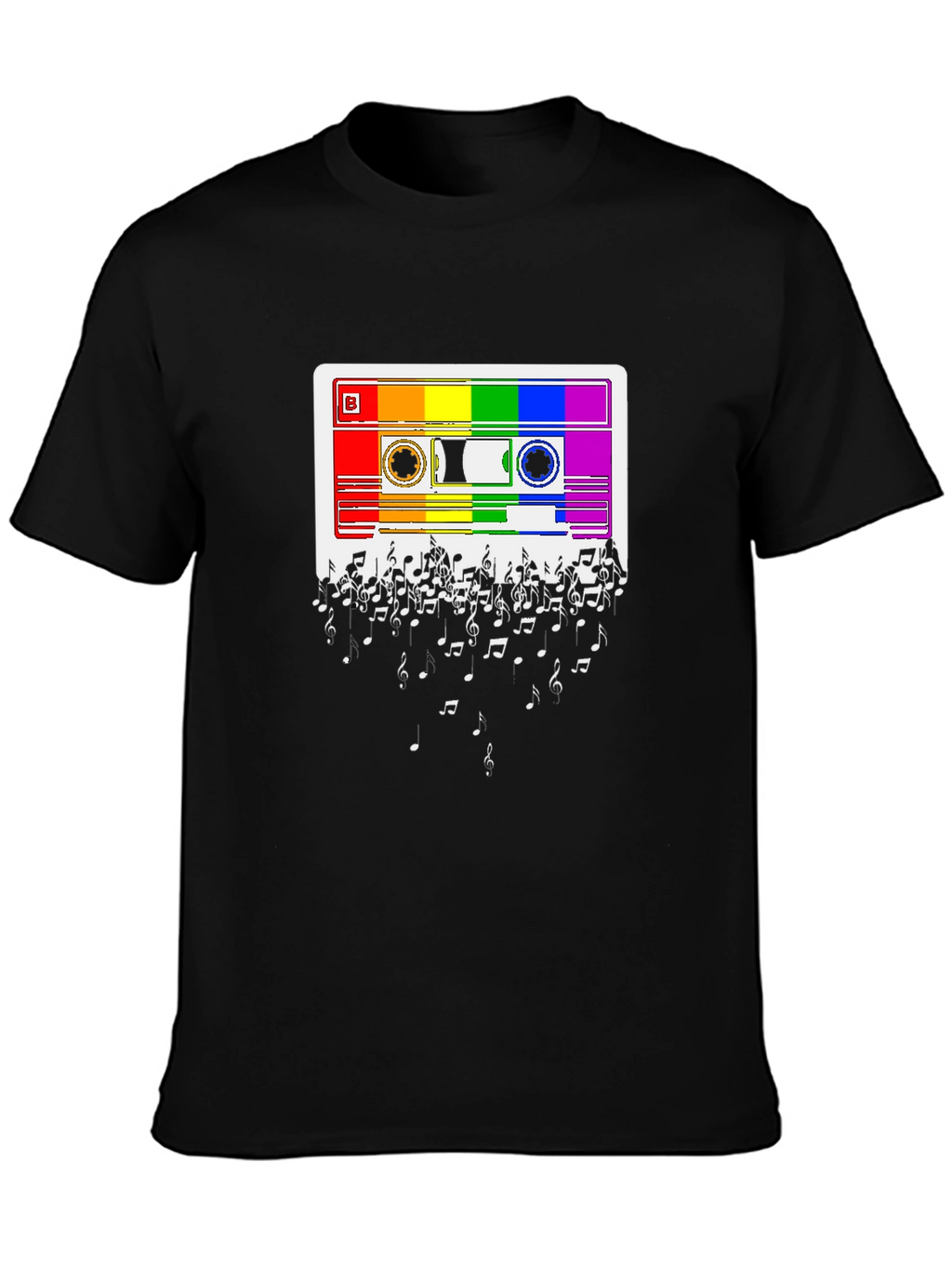 Rainbow Cassette Tape Music Note T-Shirt