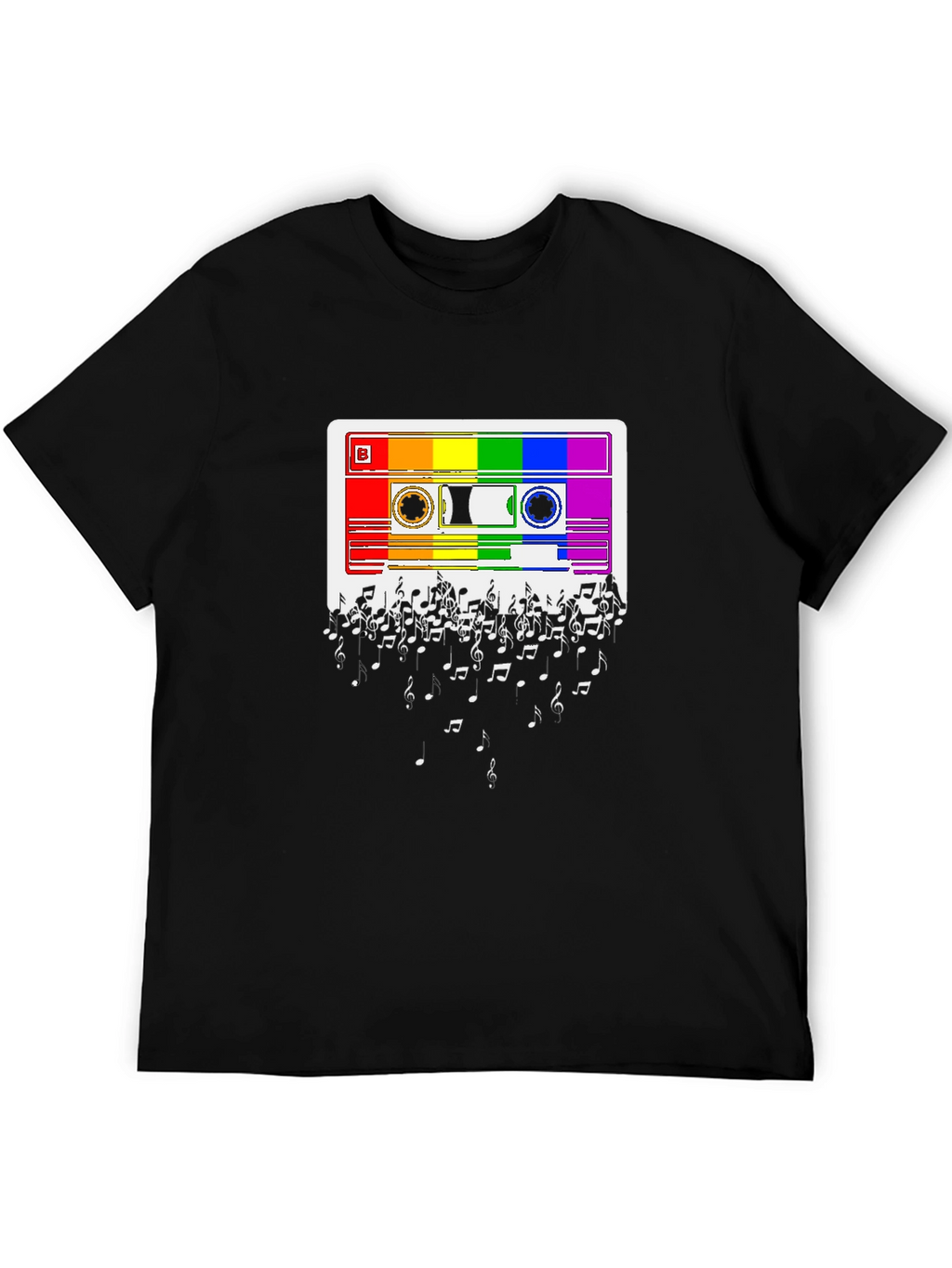 Rainbow Cassette Tape Music Note T-Shirt