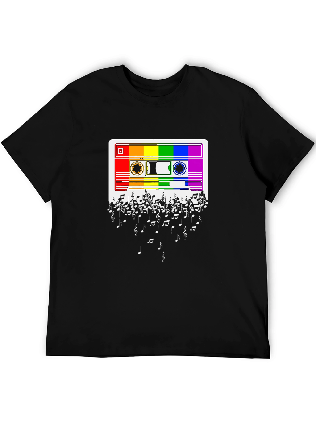 Rainbow Cassette Tape Music Note T-Shirt