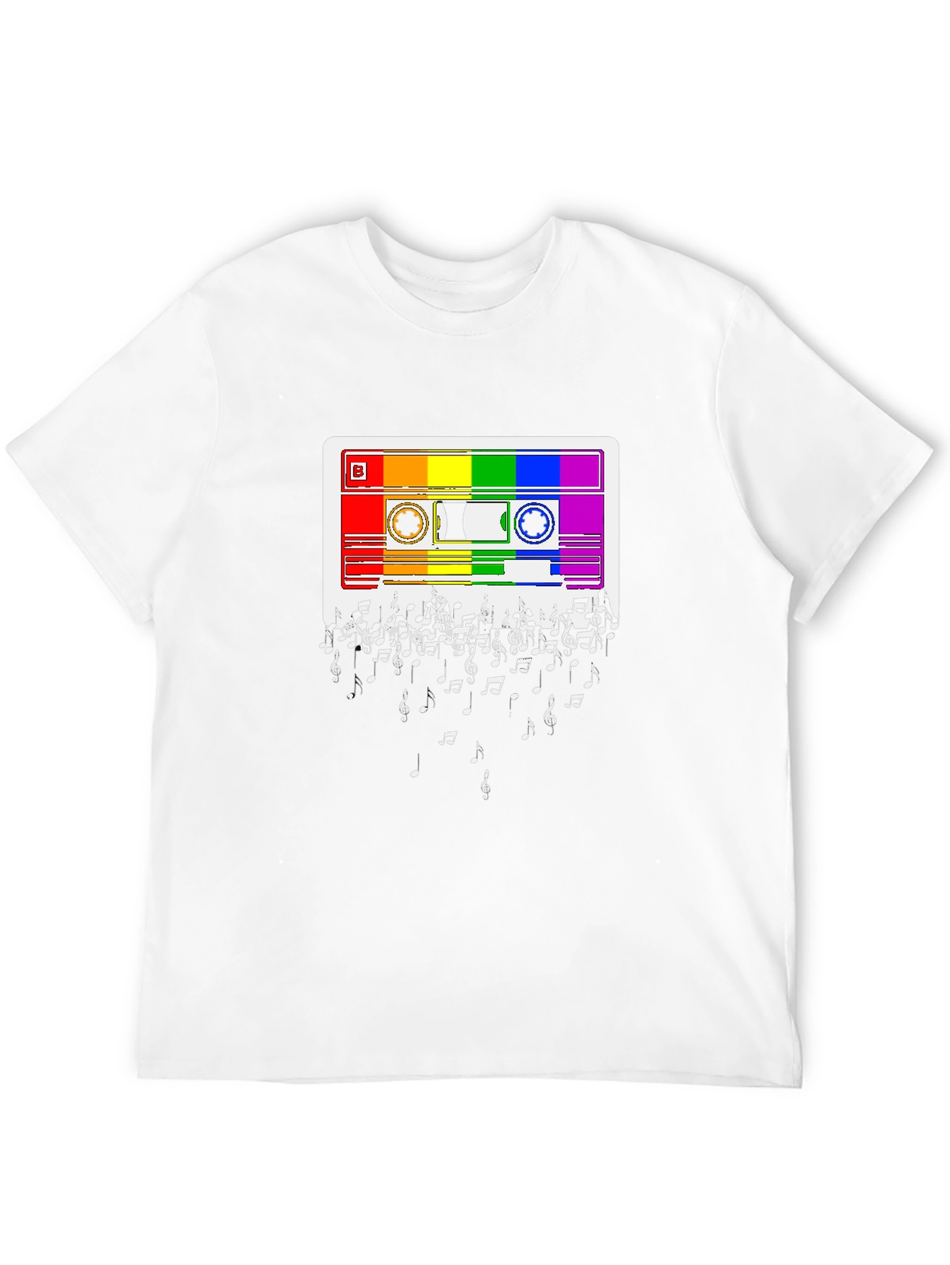 Rainbow Cassette Tape Music Note T-Shirt