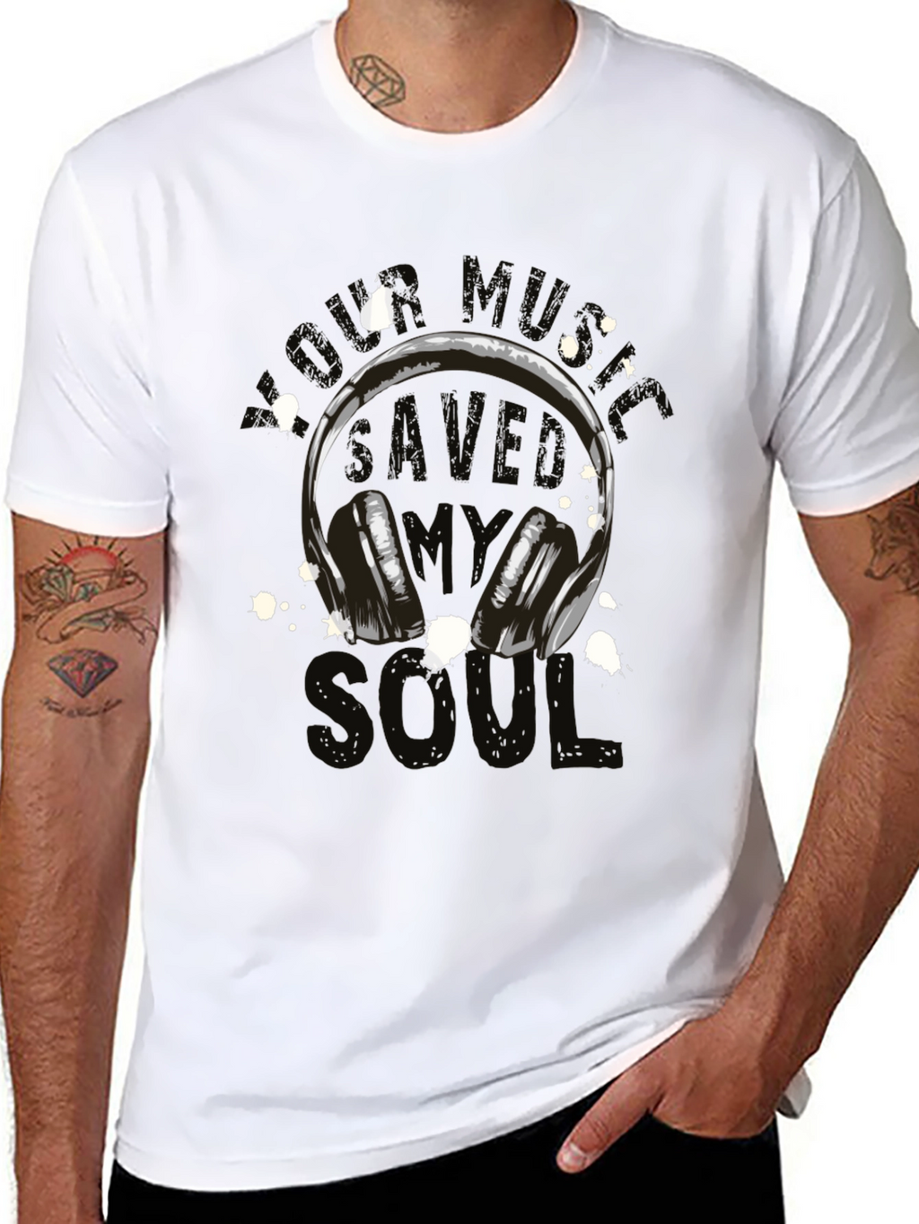 Music Saved My Soul Graphic Tee - Black
