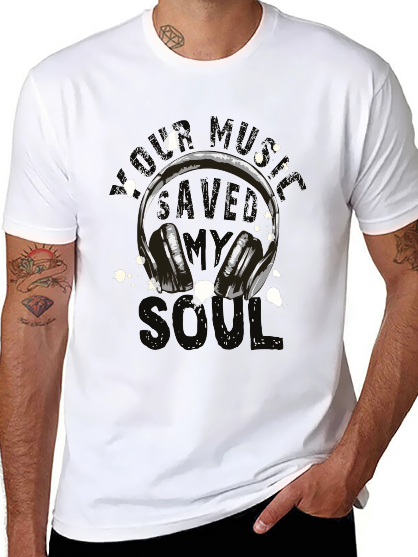 Music Saved My Soul Graphic Tee - Black