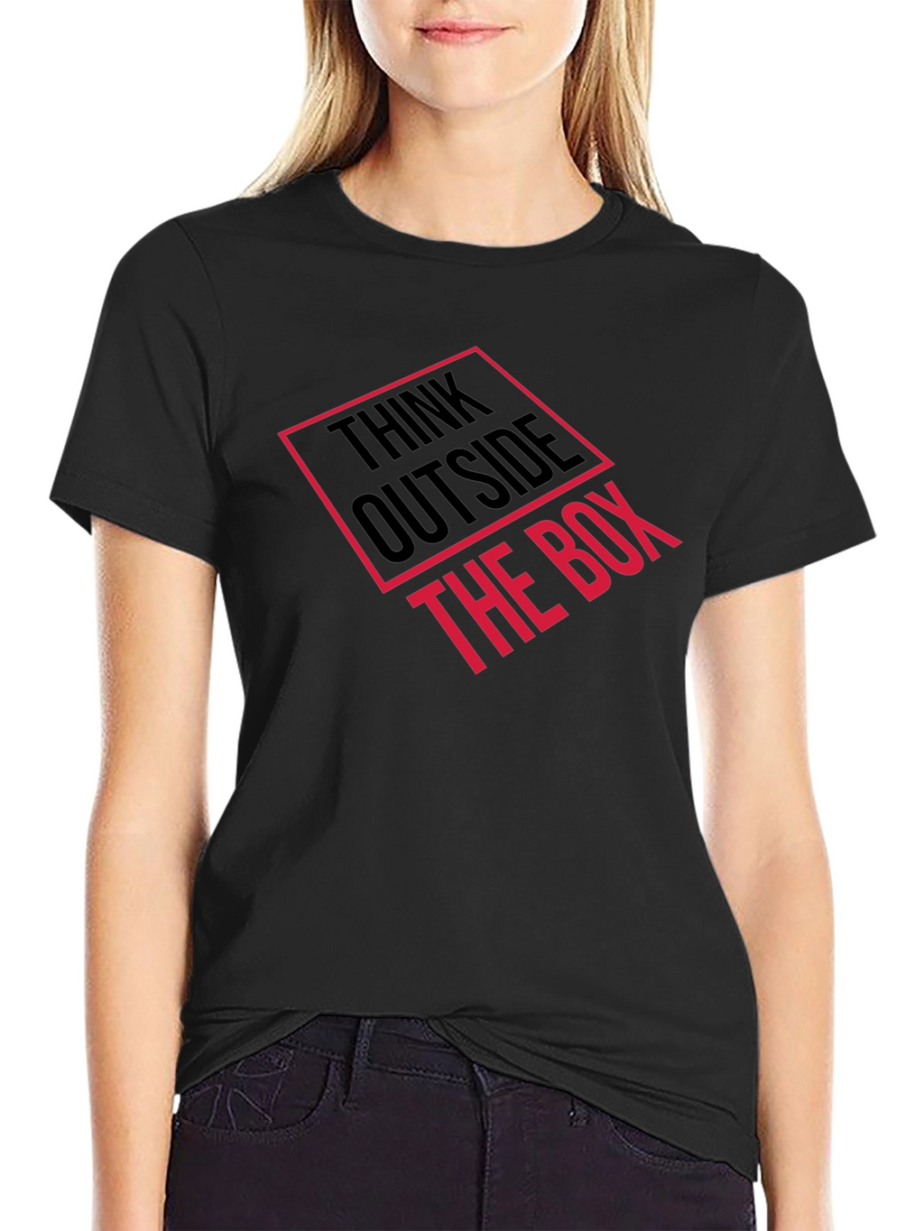 Think Outside the Box Graphic Tee - Black