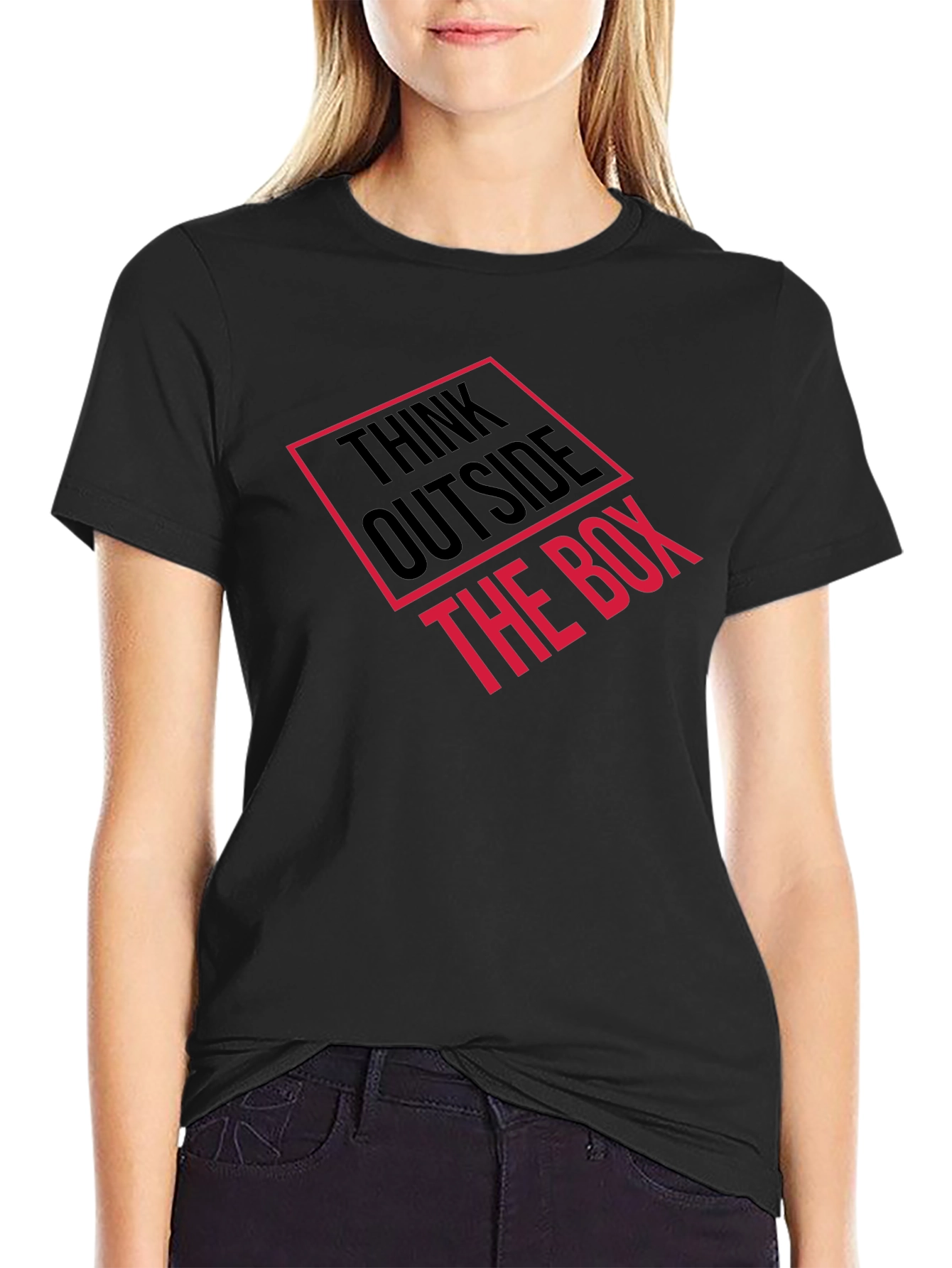 Think Outside the Box Graphic Tee - Black