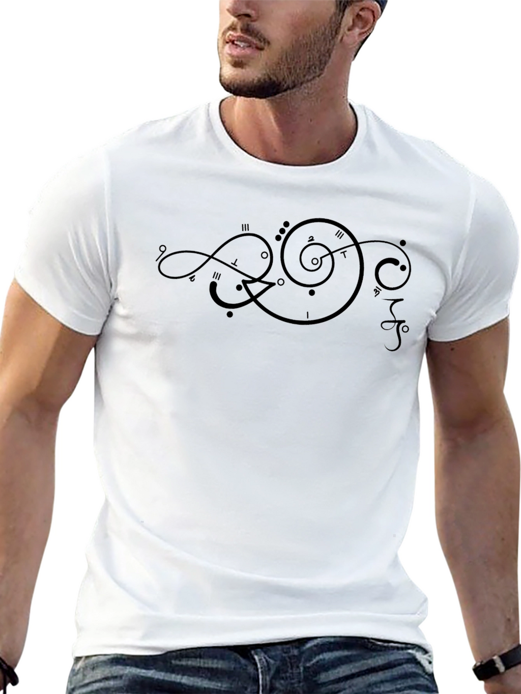Abstract Symbol Black Graphic T-Shirt