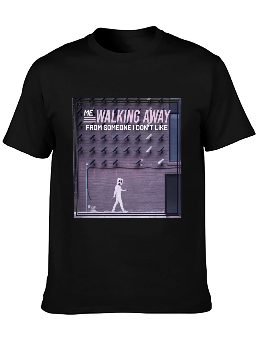 Walking Away Graphic Tee - Black Cotton T-Shirt