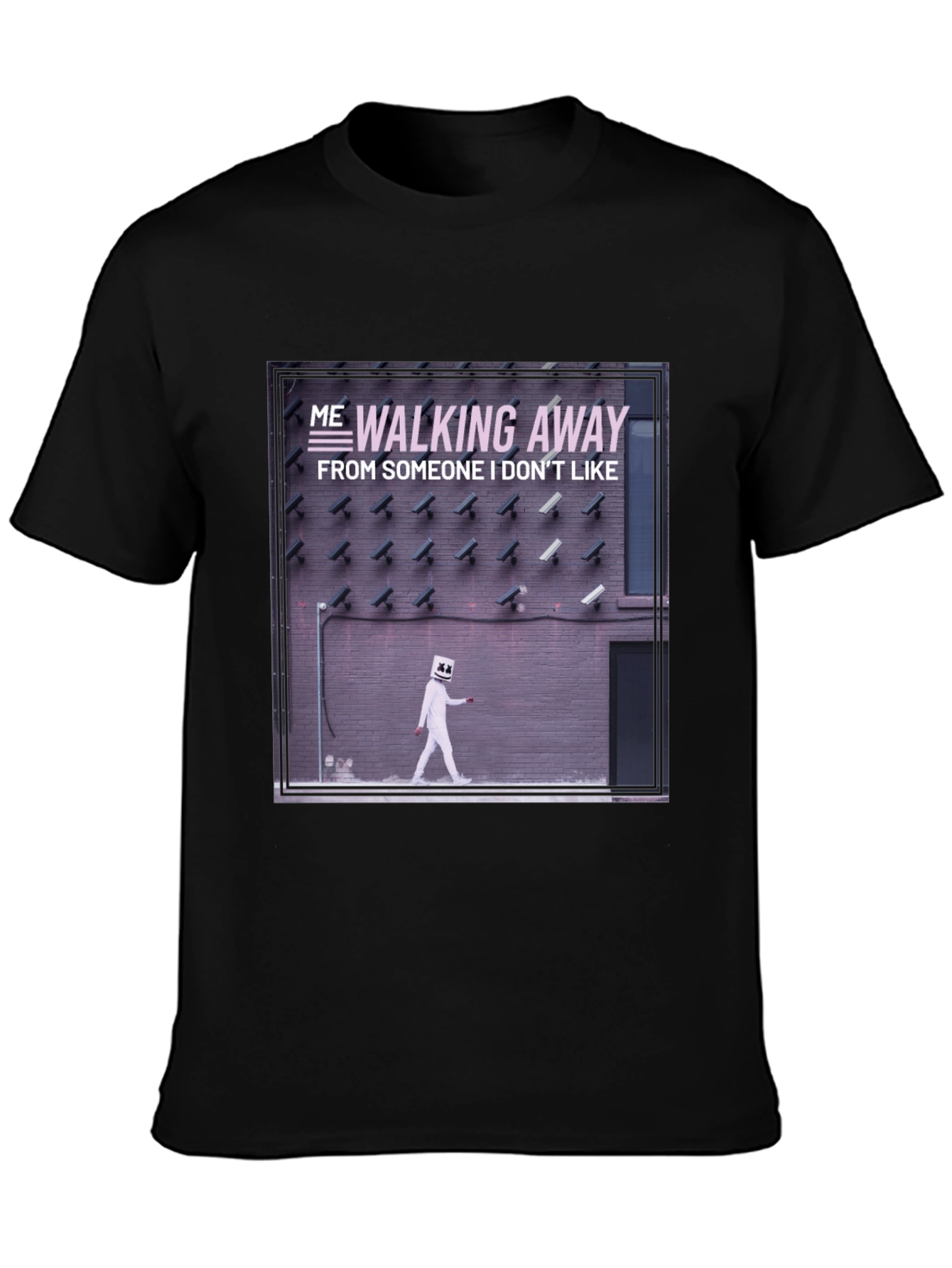 Walking Away Graphic Tee - Black Cotton T-Shirt