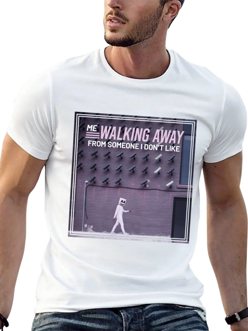 Walking Away Graphic Tee - Black Cotton T-Shirt