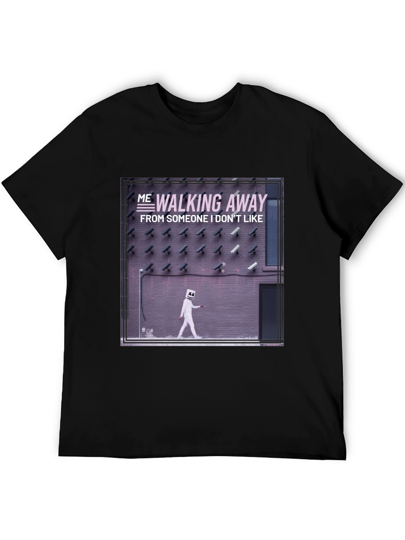Walking Away Graphic Tee - Black Cotton T-Shirt