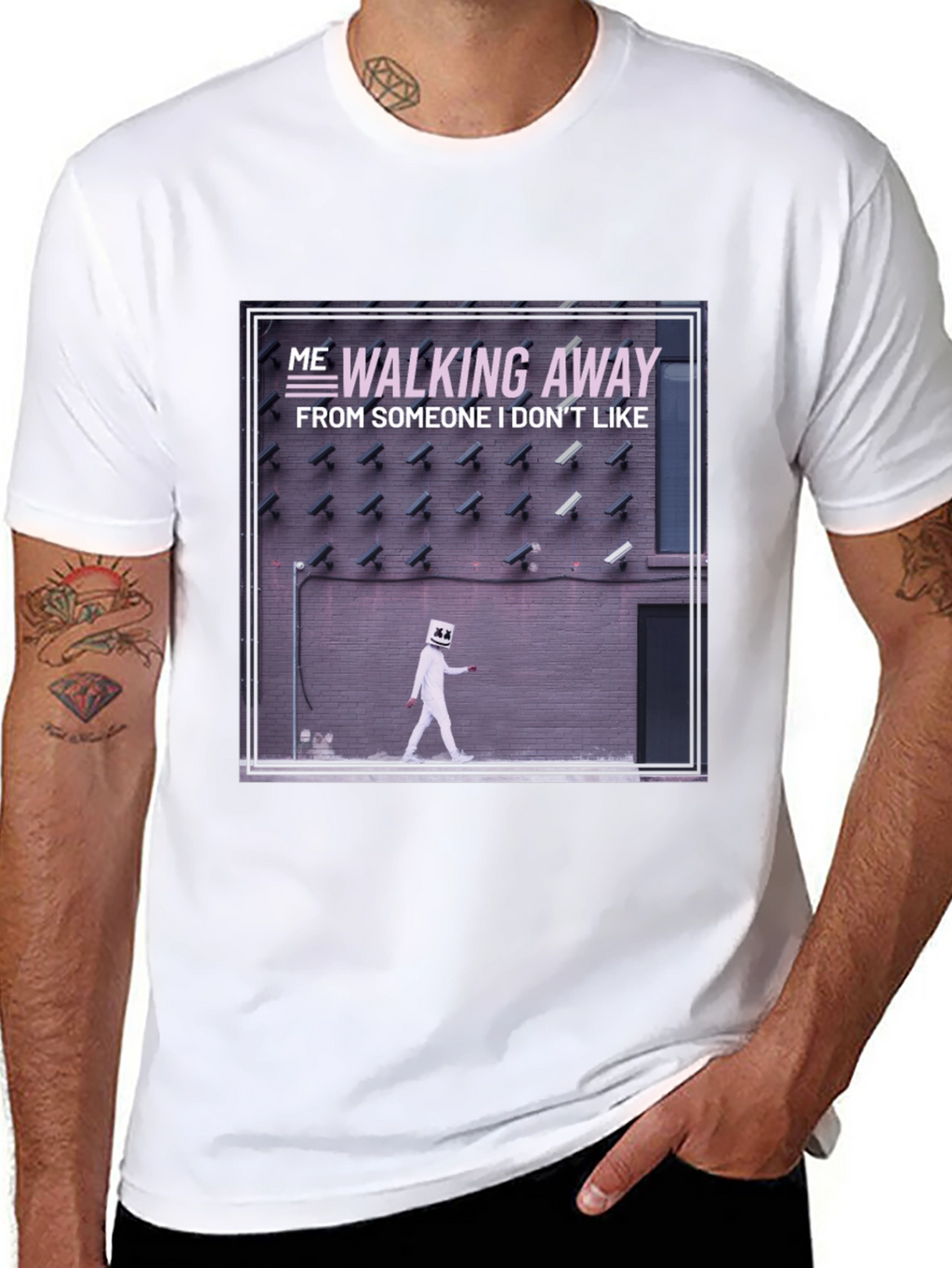 Walking Away Graphic Tee - Black Cotton T-Shirt