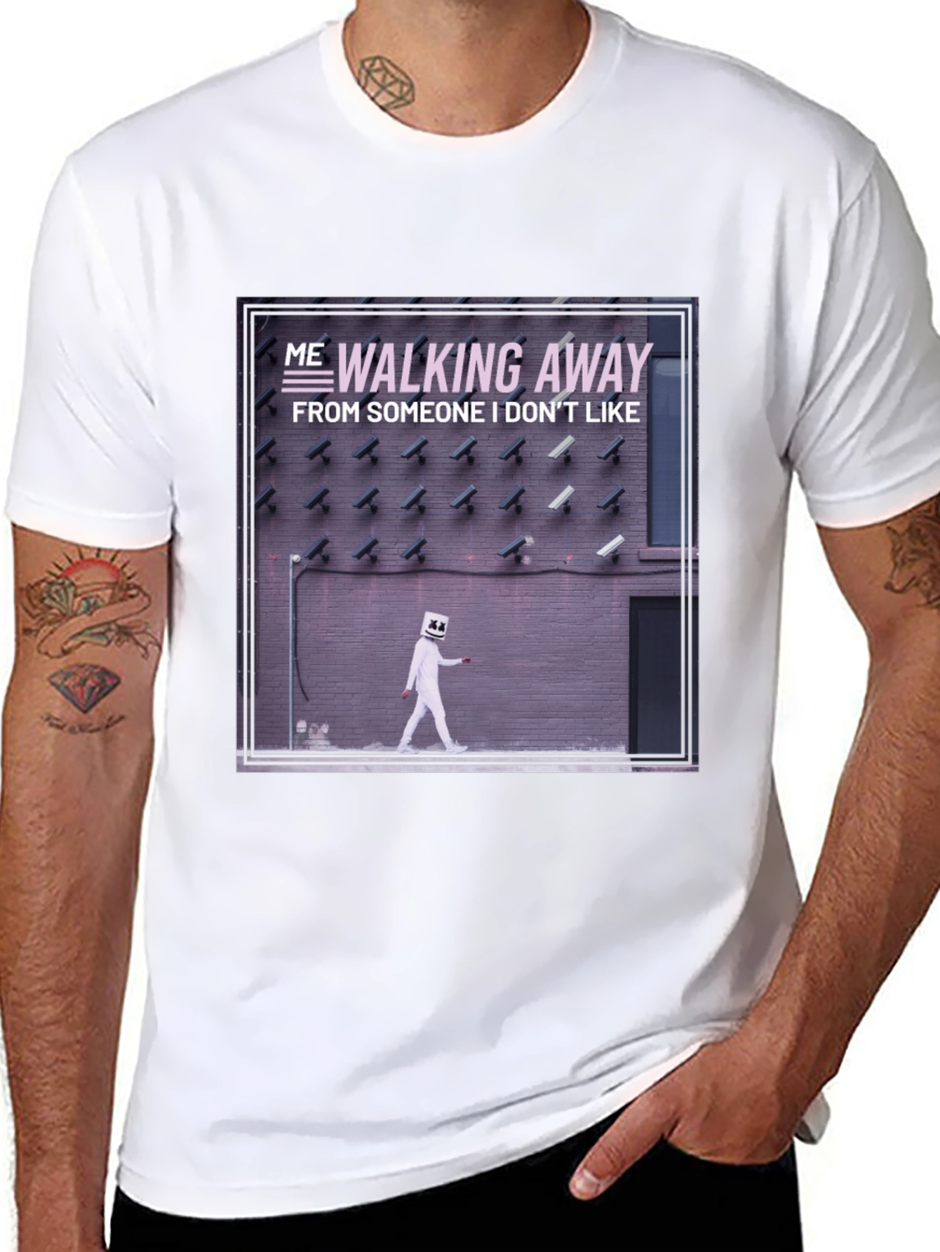 Walking Away Graphic Tee - Black Cotton T-Shirt