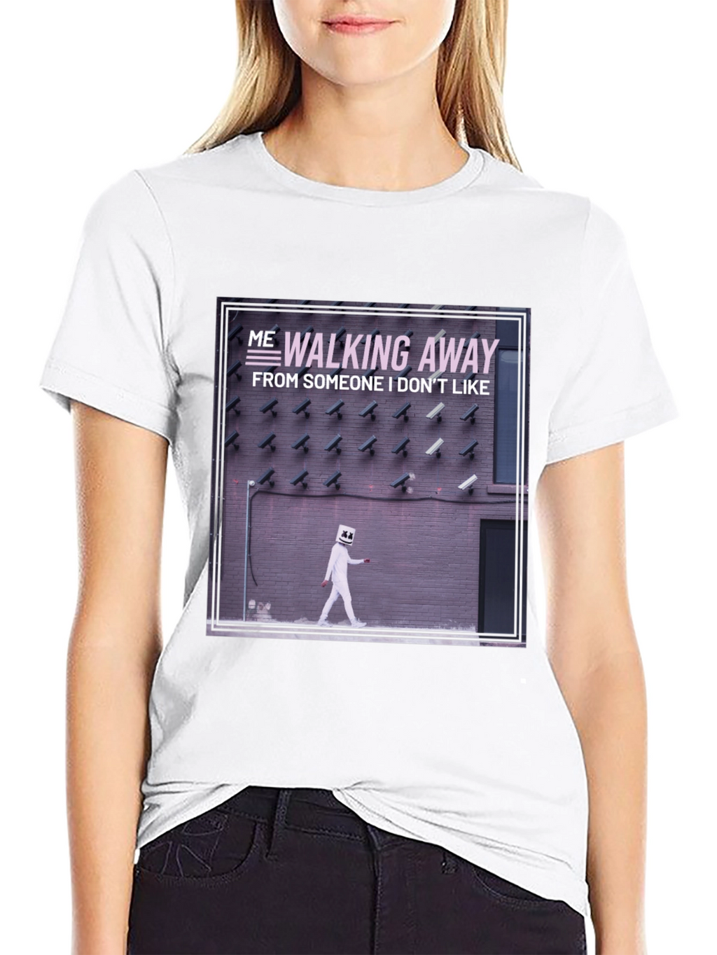 Walking Away Graphic Tee - Black Cotton T-Shirt