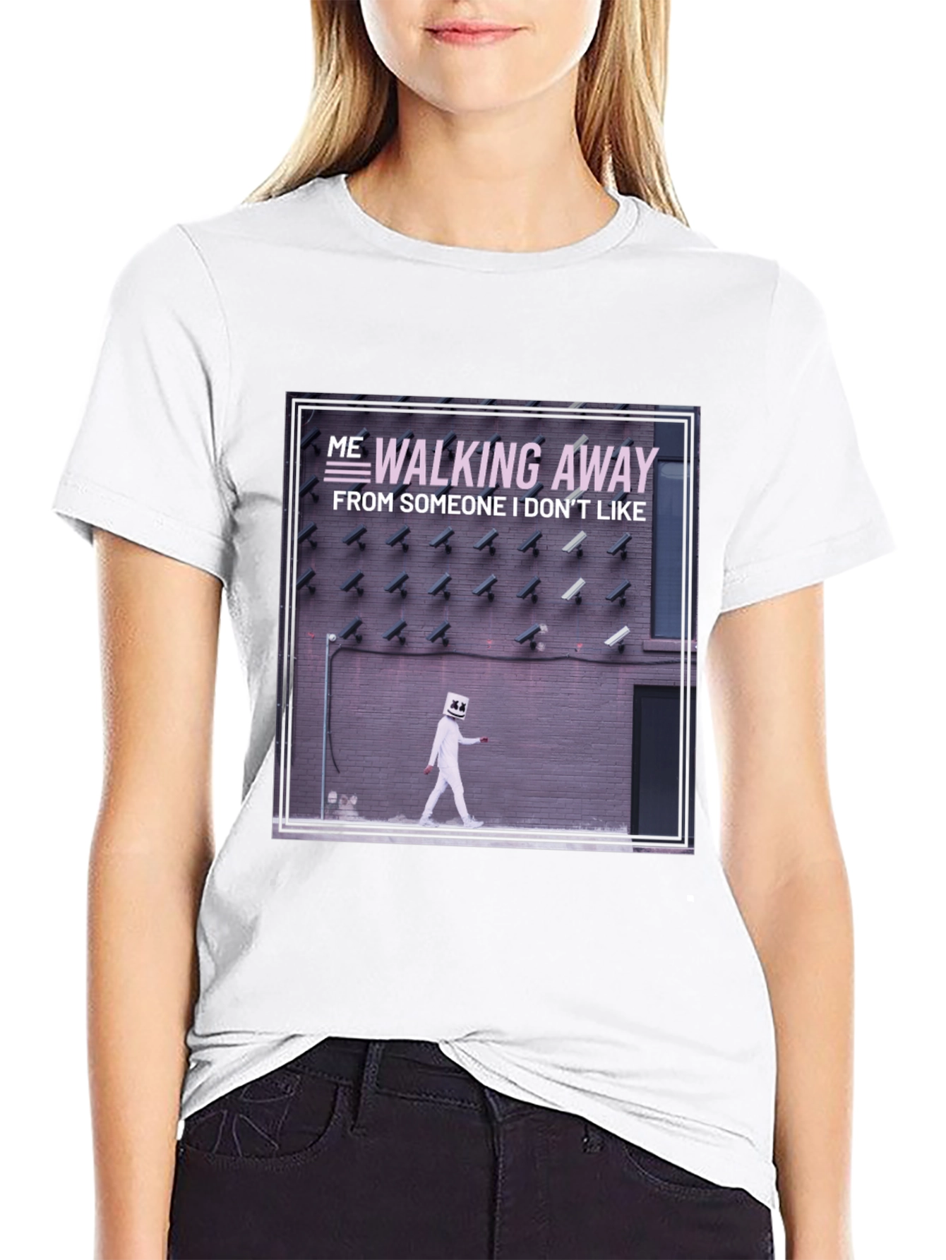 Walking Away Graphic Tee - Black Cotton T-Shirt