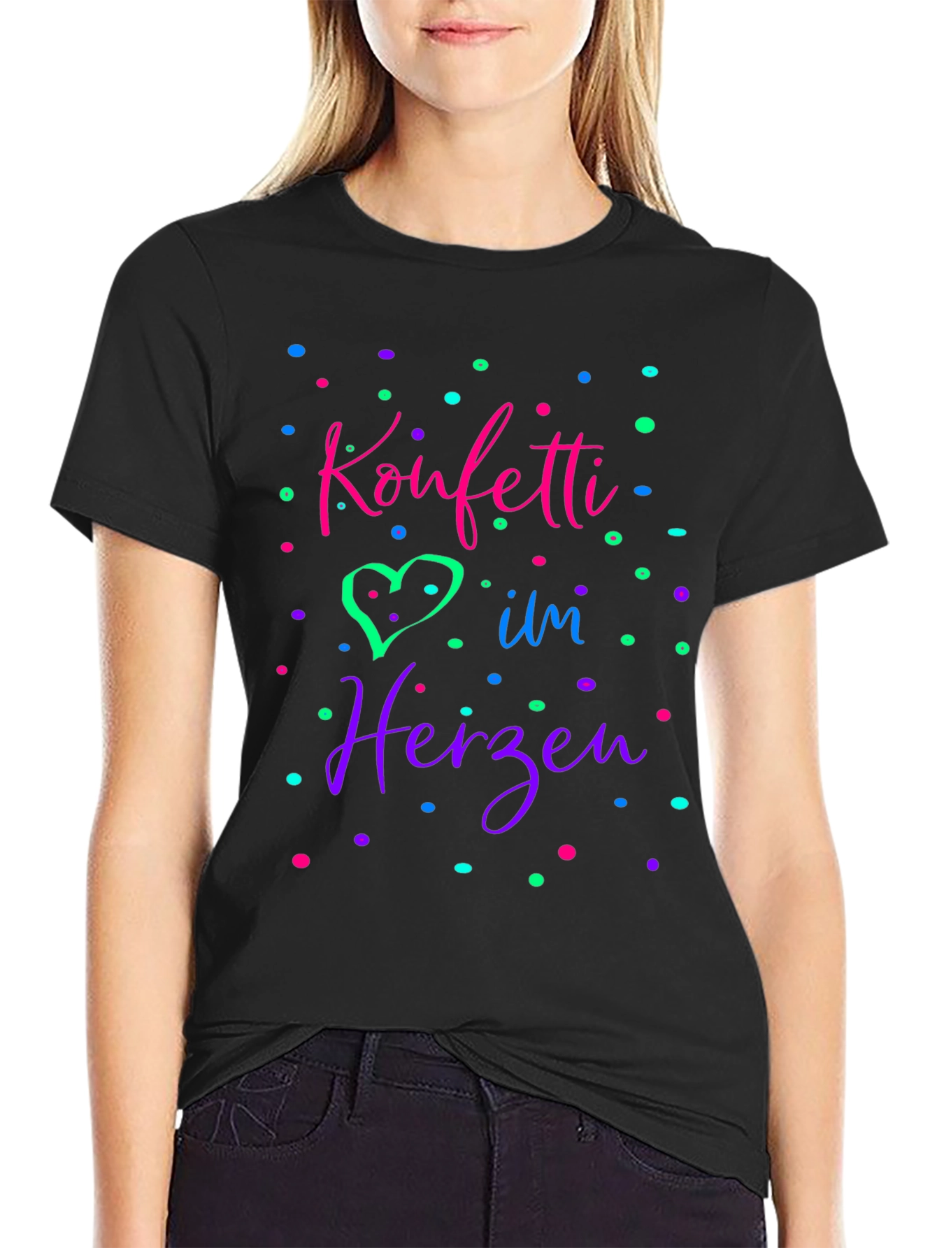 Konfetti im Herzen Black T-Shirt