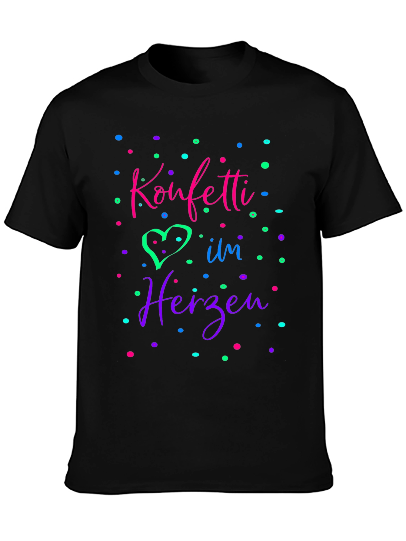 Konfetti im Herzen Black T-Shirt