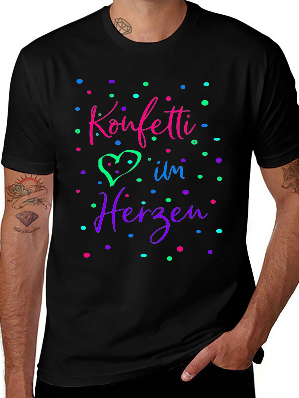 Konfetti im Herzen Black T-Shirt