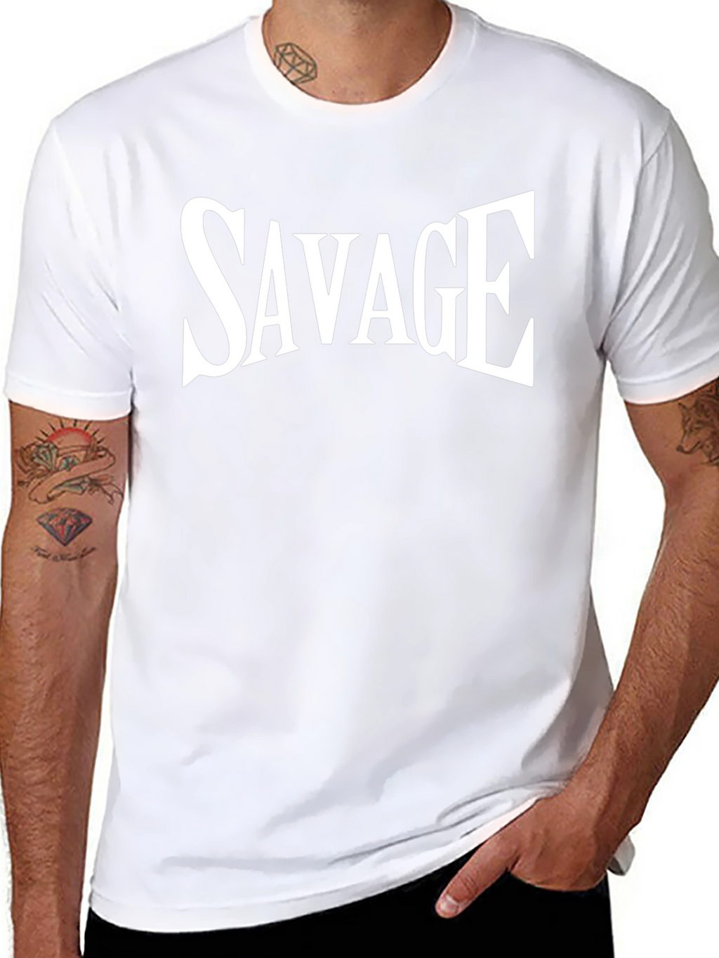 Savage Graphic Tee - Bold Black Cotton T-Shirt