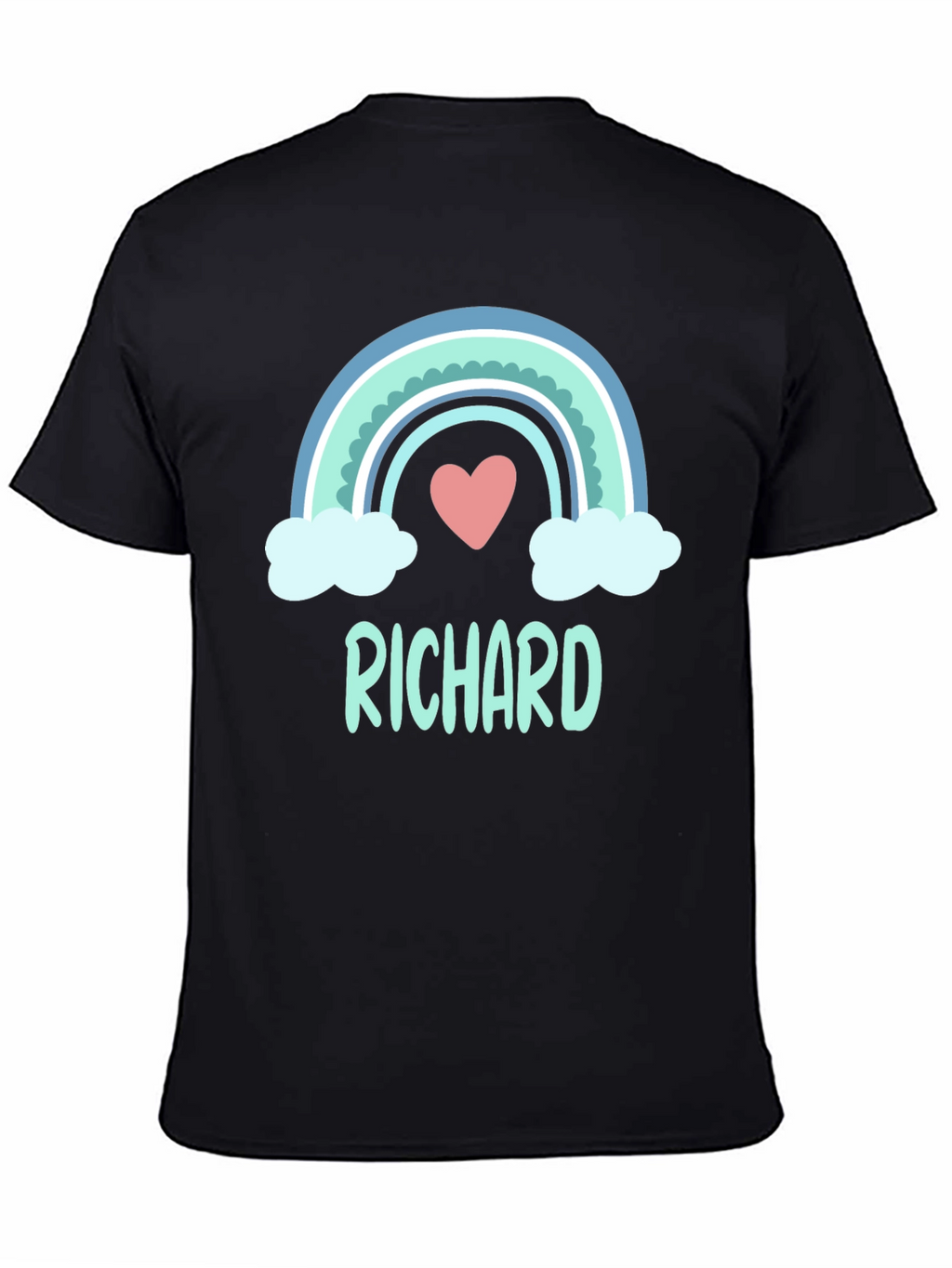Personalized Richard Rainbow Heart Graphic T-Shirt
