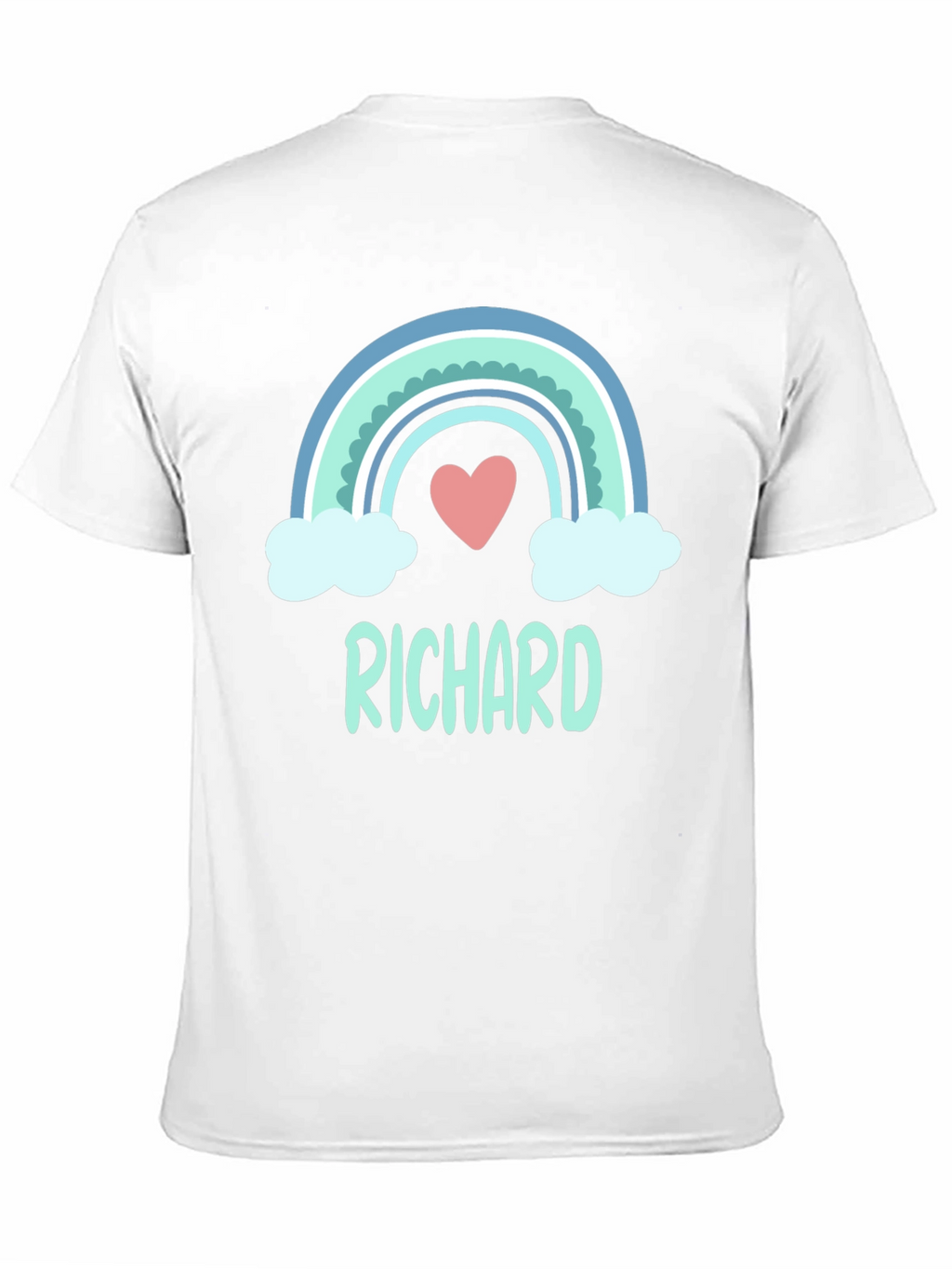 Personalized Richard Rainbow Heart Graphic T-Shirt