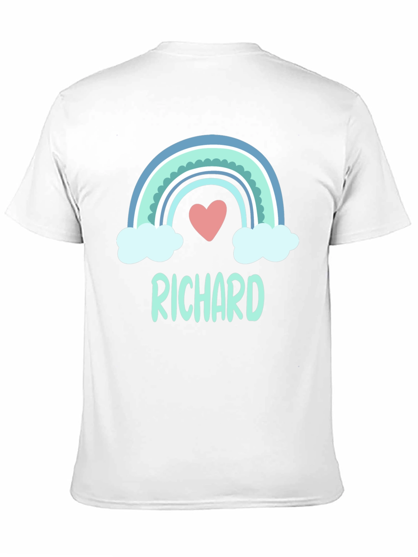 Personalized Richard Rainbow Heart Graphic T-Shirt