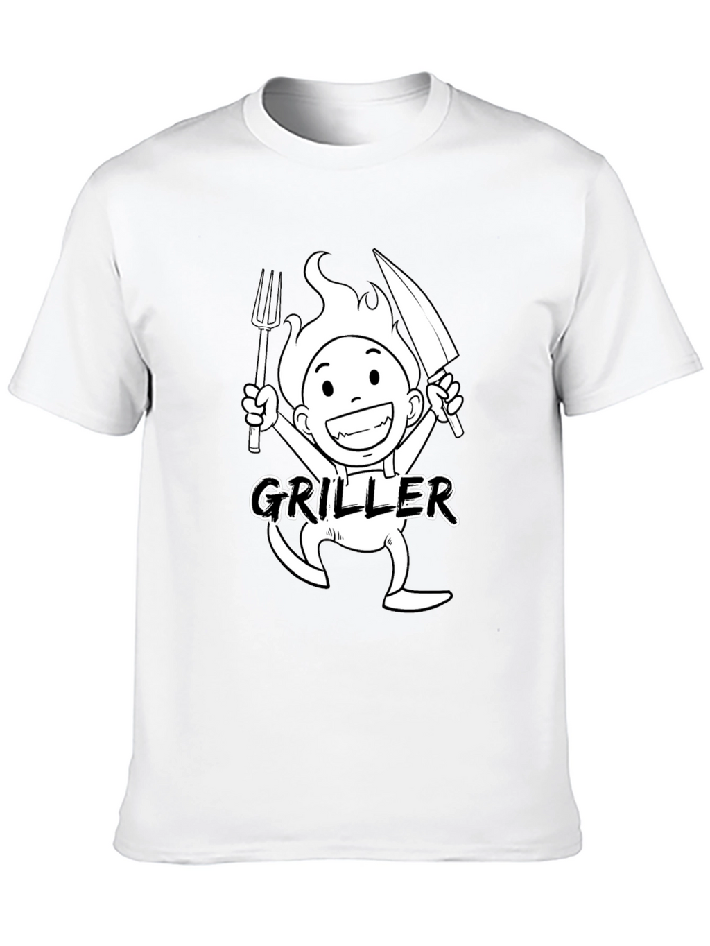 Griller Cartoon Graphic Black T-Shirt