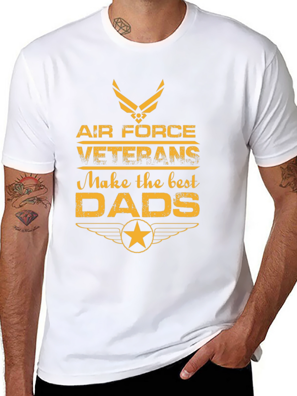 Air Force Veteran Dad T-Shirt - Black
