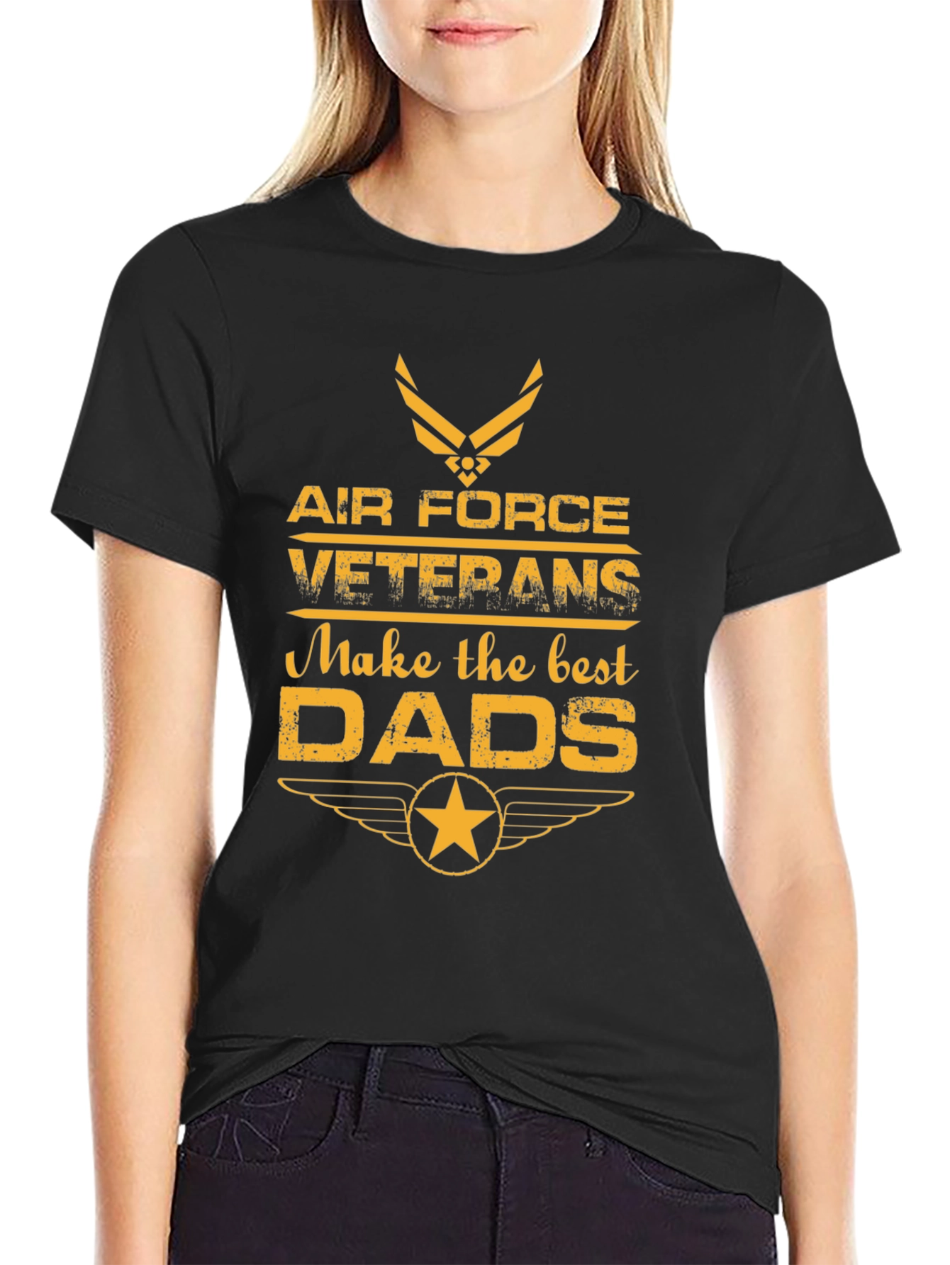 Air Force Veteran Dad T-Shirt - Black