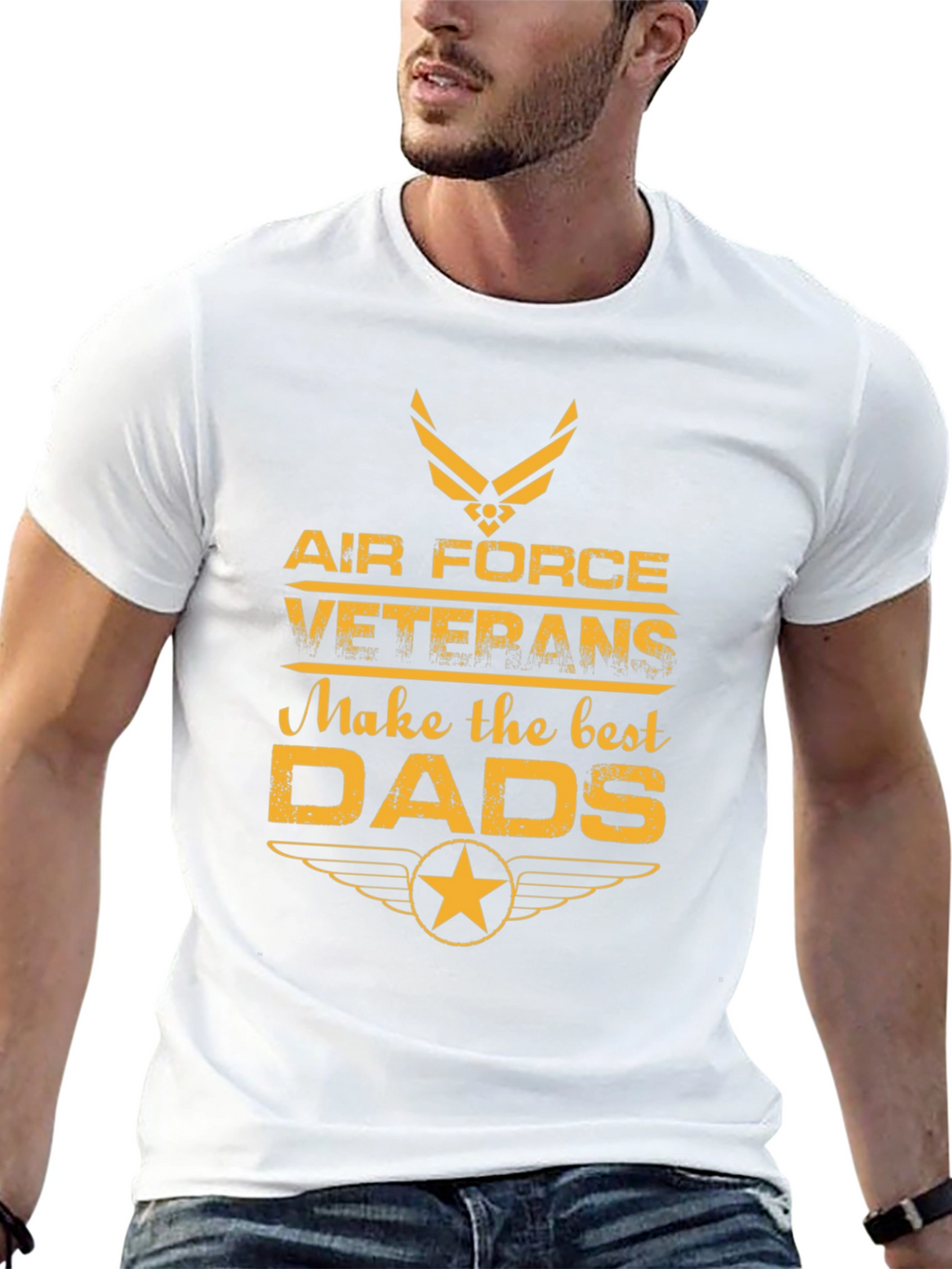 Air Force Veteran Dad T-Shirt - Black