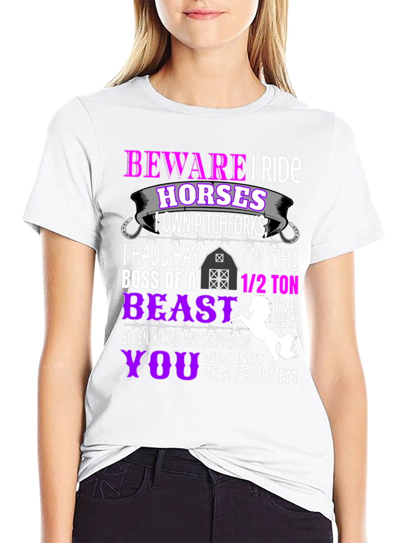 Beware I Ride Horses T-Shirt