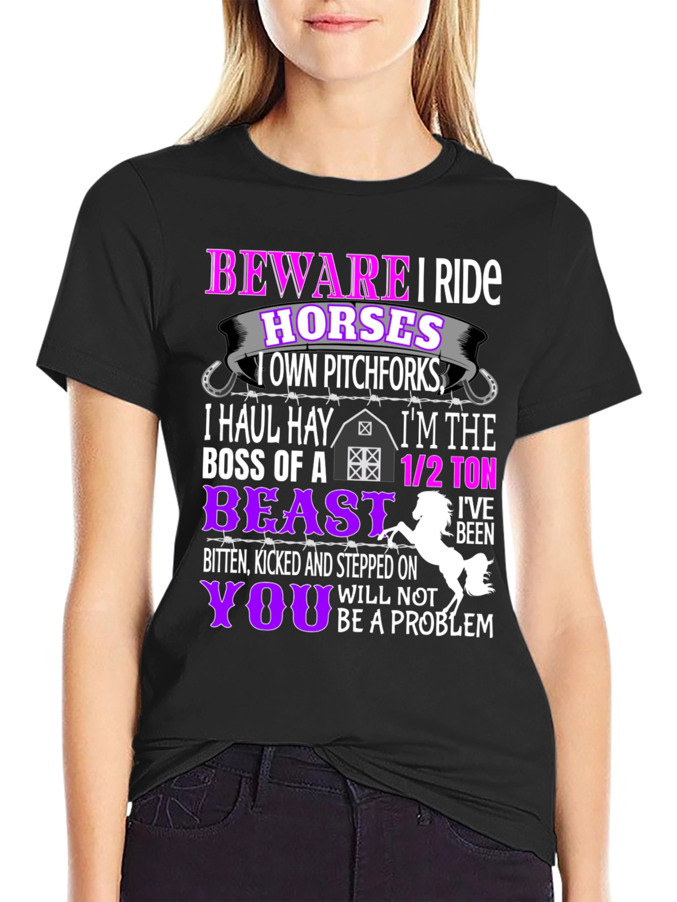 Beware I Ride Horses T-Shirt