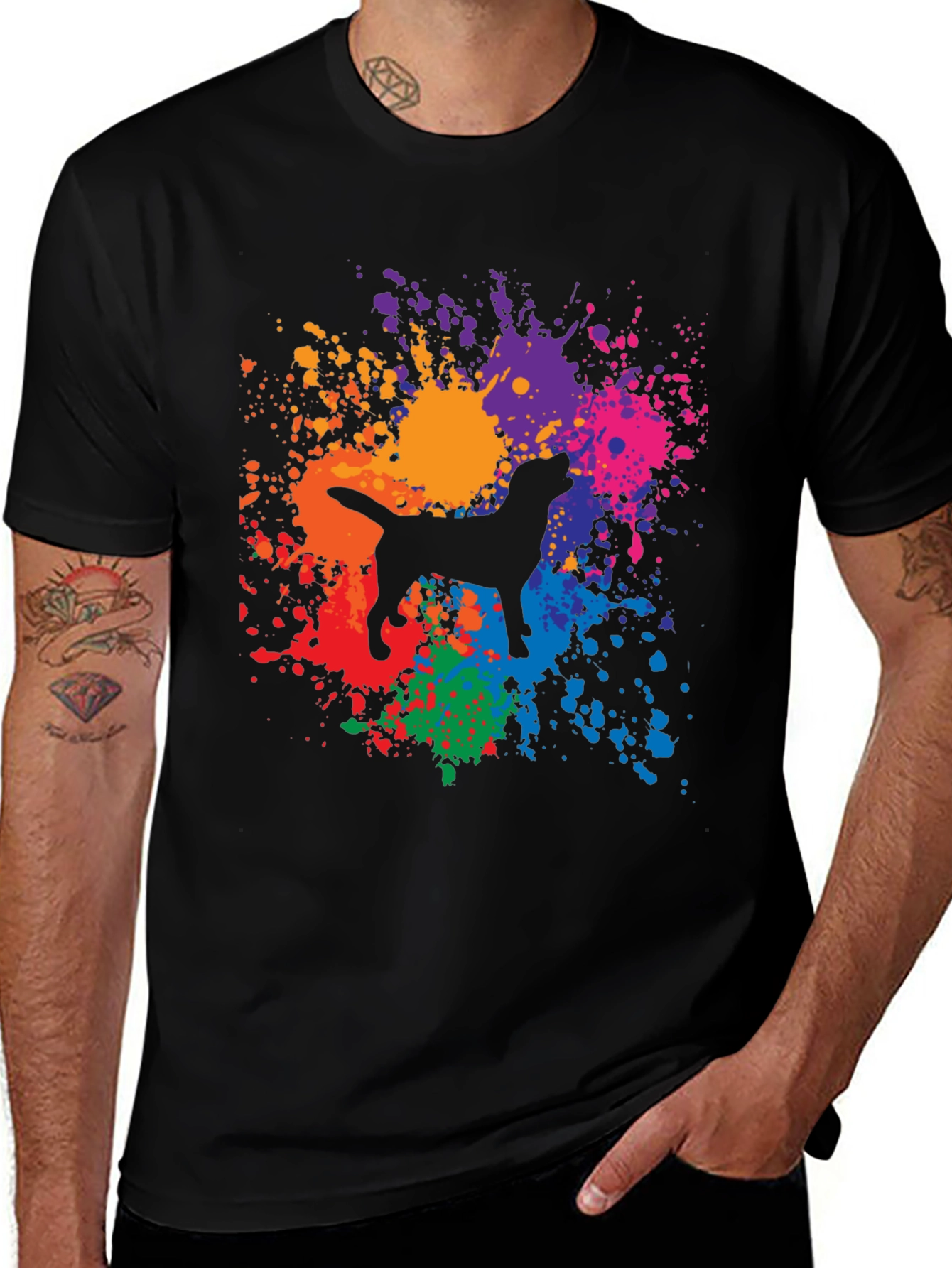 Dog Paint Splatter Graphic Tee