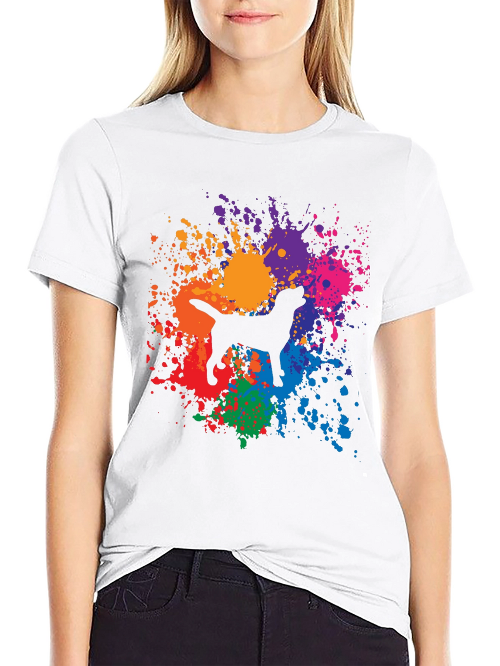 Dog Paint Splatter Graphic Tee