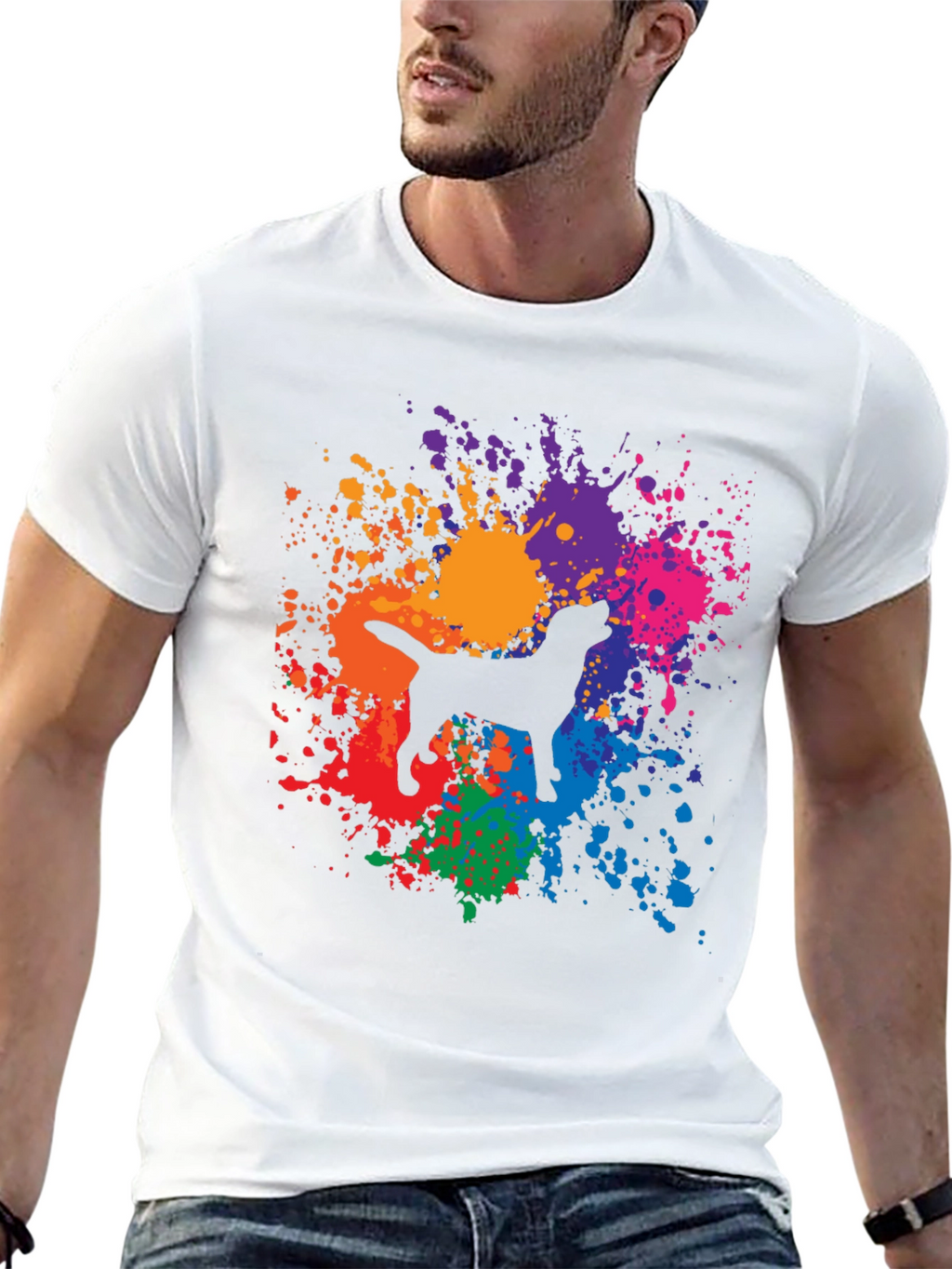 Dog Paint Splatter Graphic Tee
