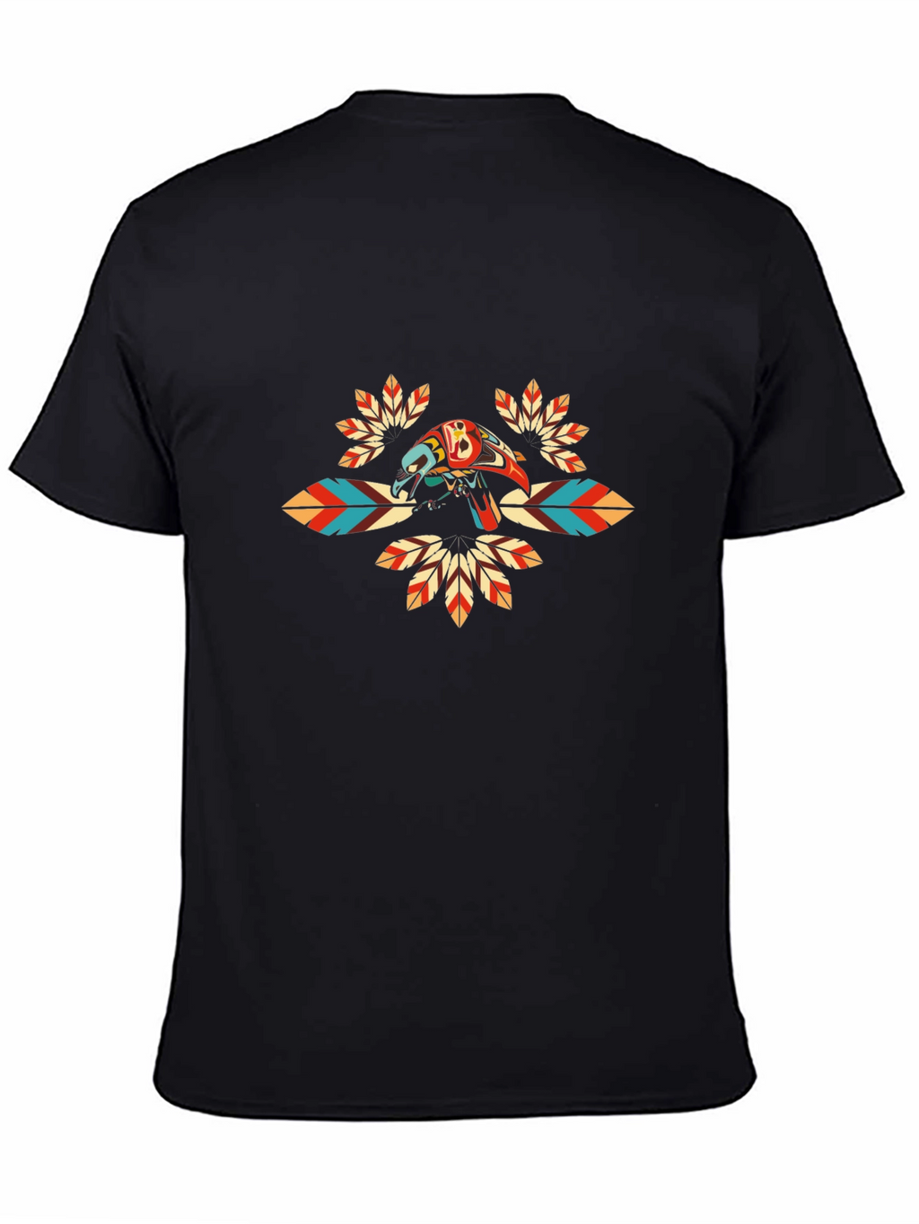 Graphic Tee with Native American Inspired Bird Design