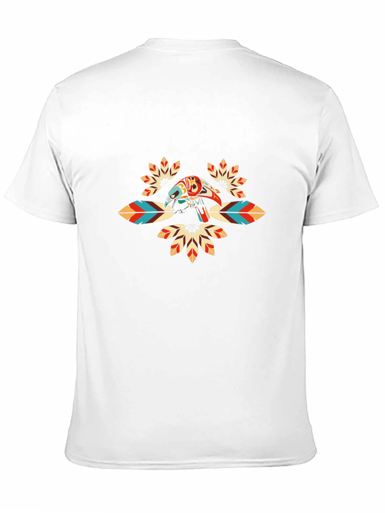 Graphic Tee with Native American Inspired Bird Design