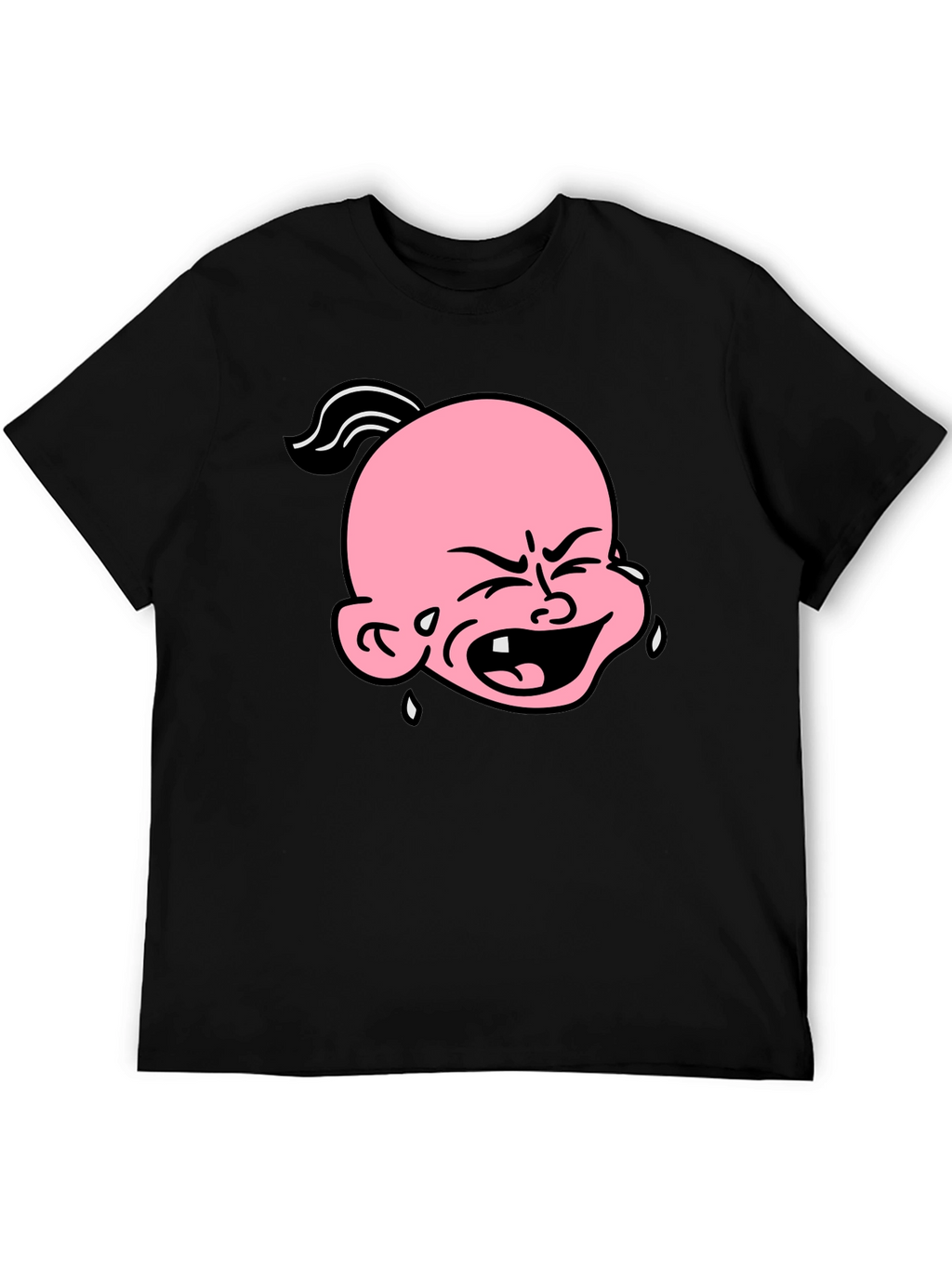 Cartoon Crying Baby T-Shirt - Black Graphic Tee