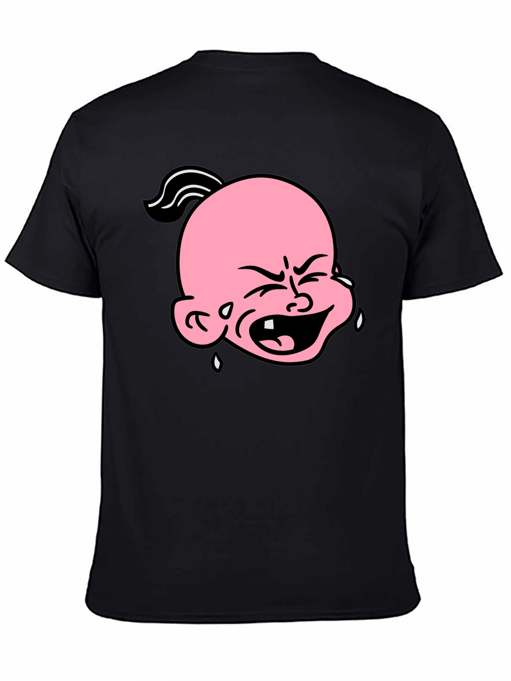 Cartoon Crying Baby T-Shirt - Black Graphic Tee