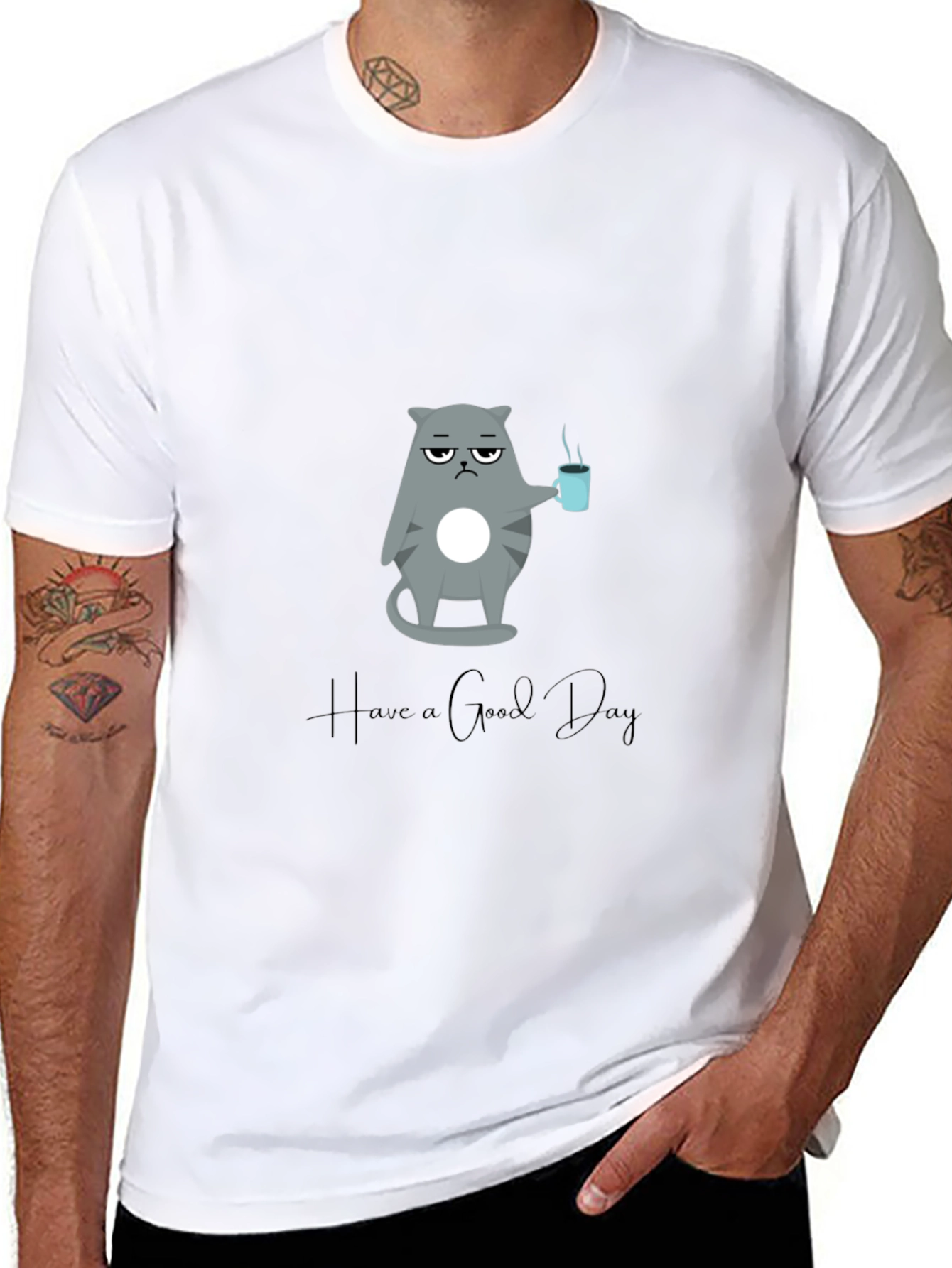 Grumpy Cat Coffee T-Shirt - Have a Good Day