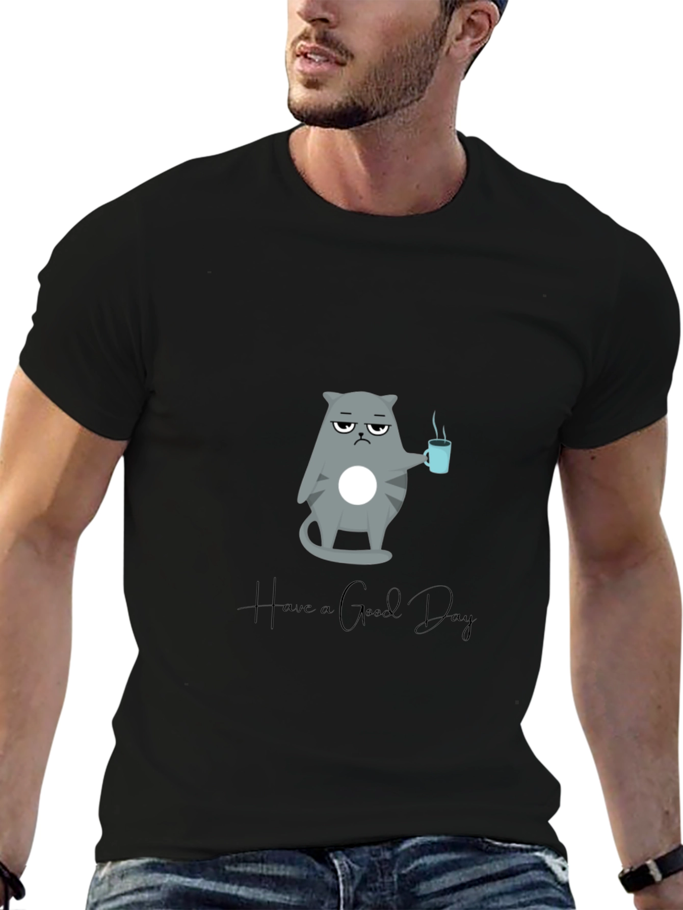 Grumpy Cat Coffee T-Shirt - Have a Good Day