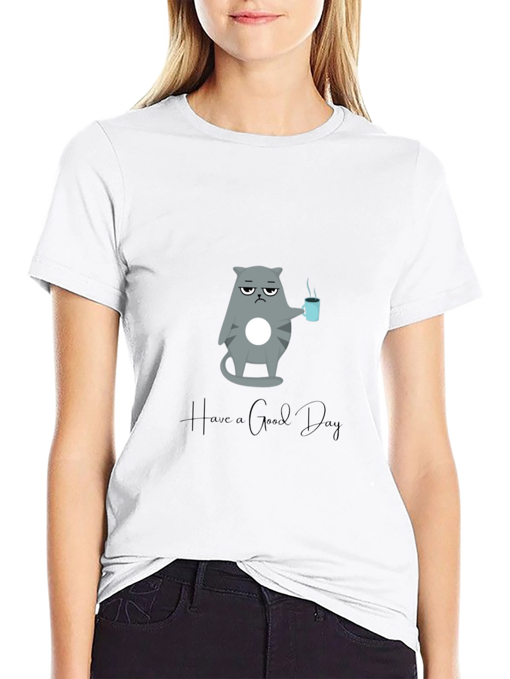 Grumpy Cat Coffee T-Shirt - Have a Good Day