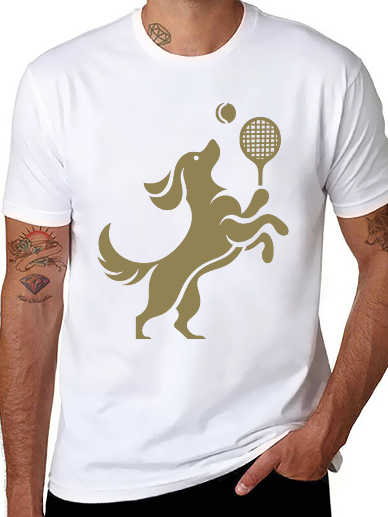 Dog Tennis T-Shirt: Playful Canine Athlete Design