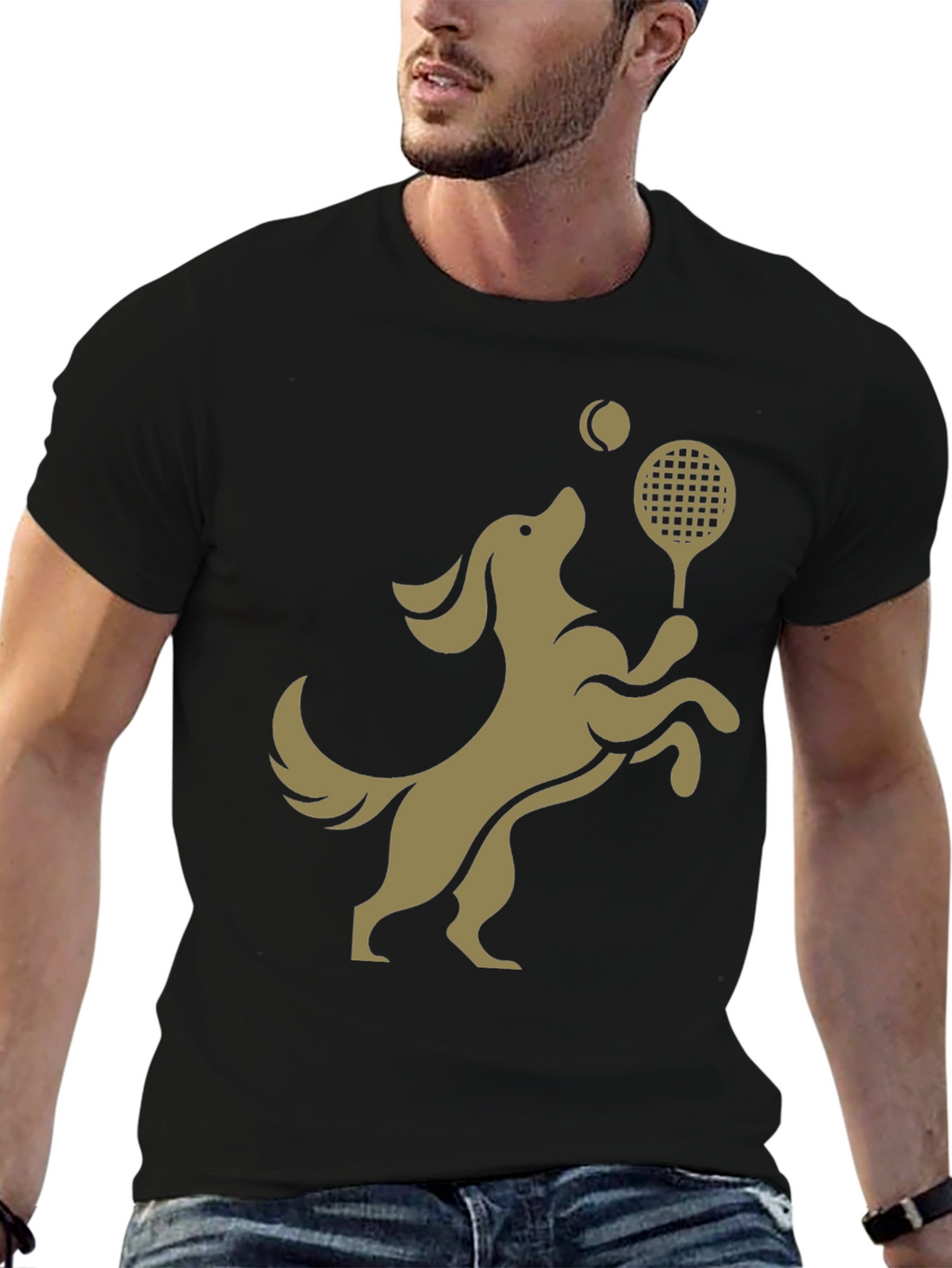 Dog Tennis T-Shirt: Playful Canine Athlete Design