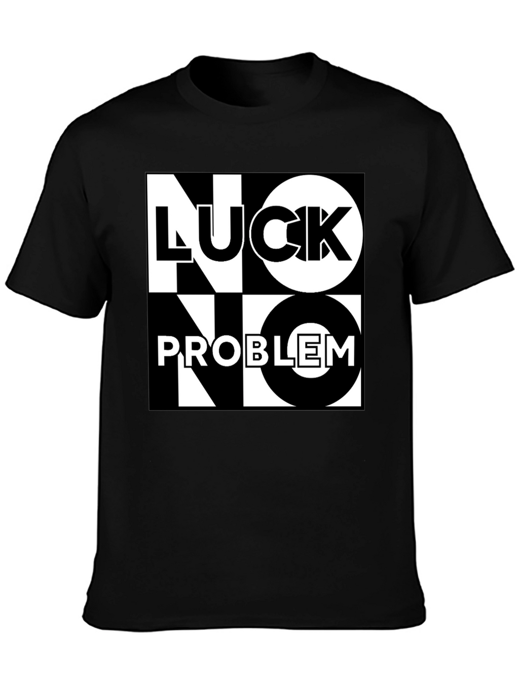 No Luck No Problem Black Graphic Tee