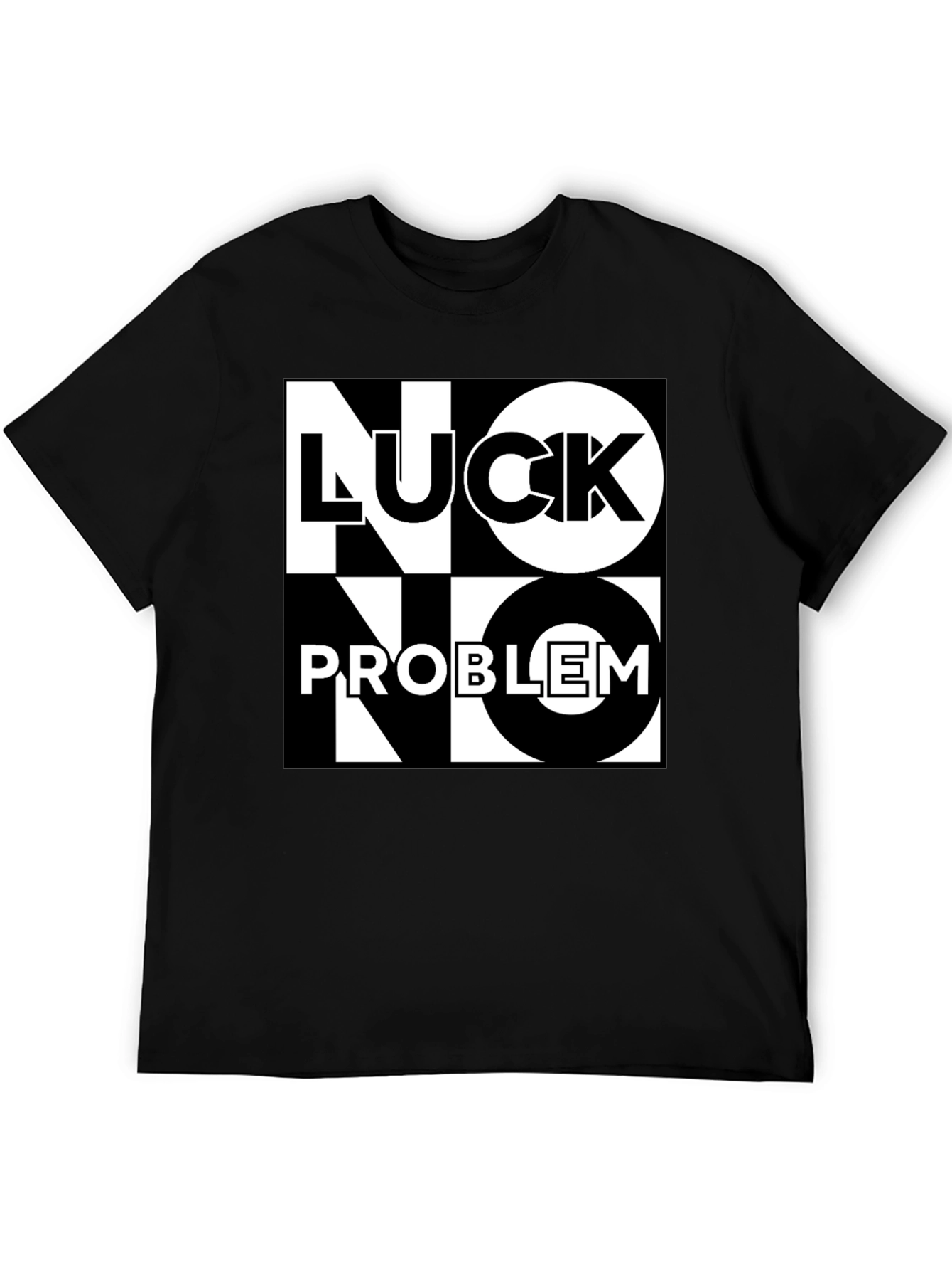 No Luck No Problem Black Graphic Tee