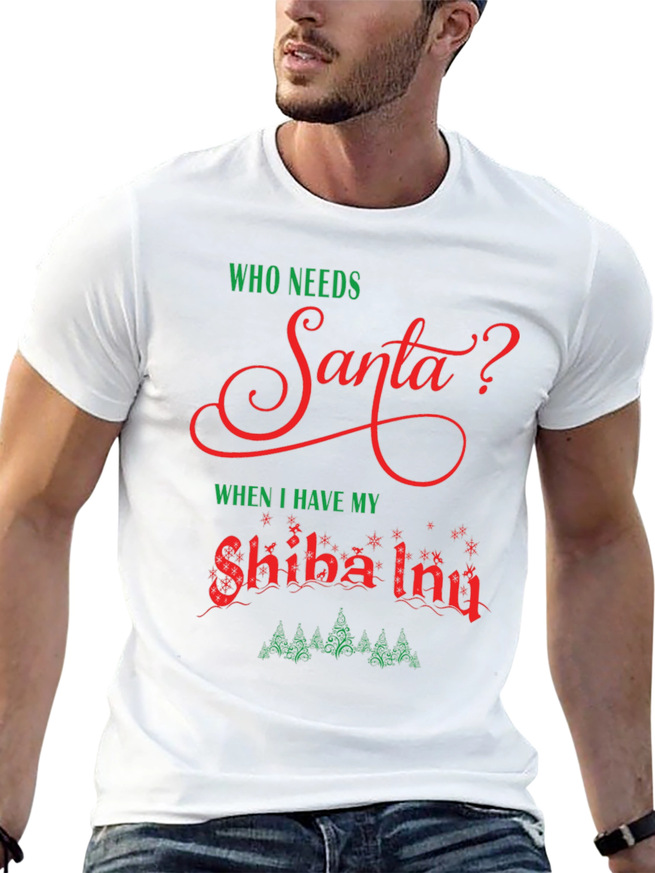 Funny Shiba Inu Christmas T-Shirt Santa