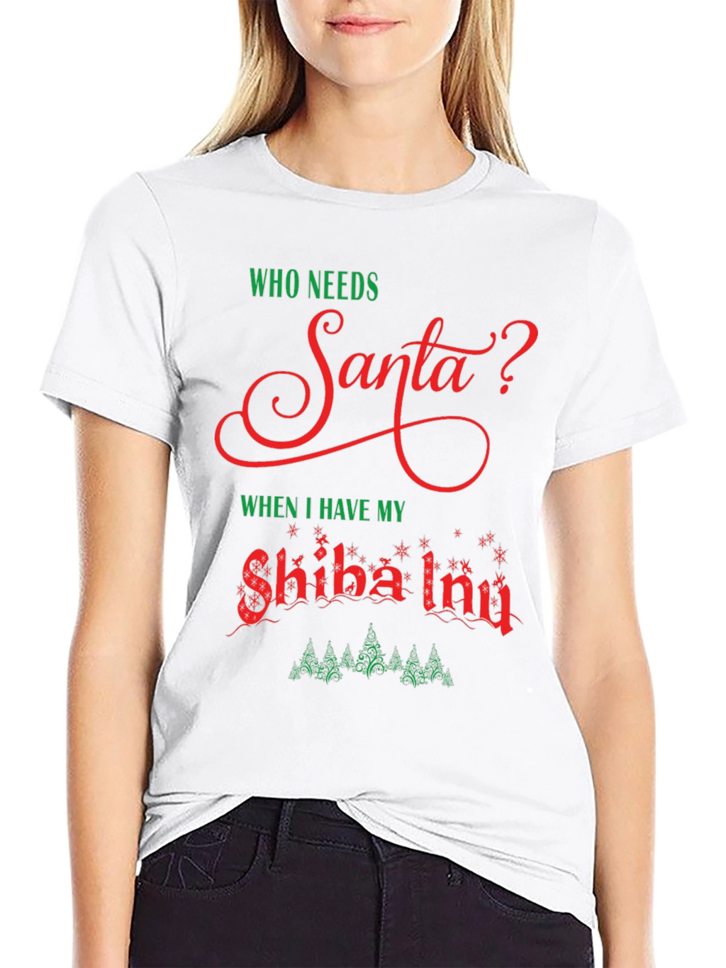 Funny Shiba Inu Christmas T-Shirt Santa